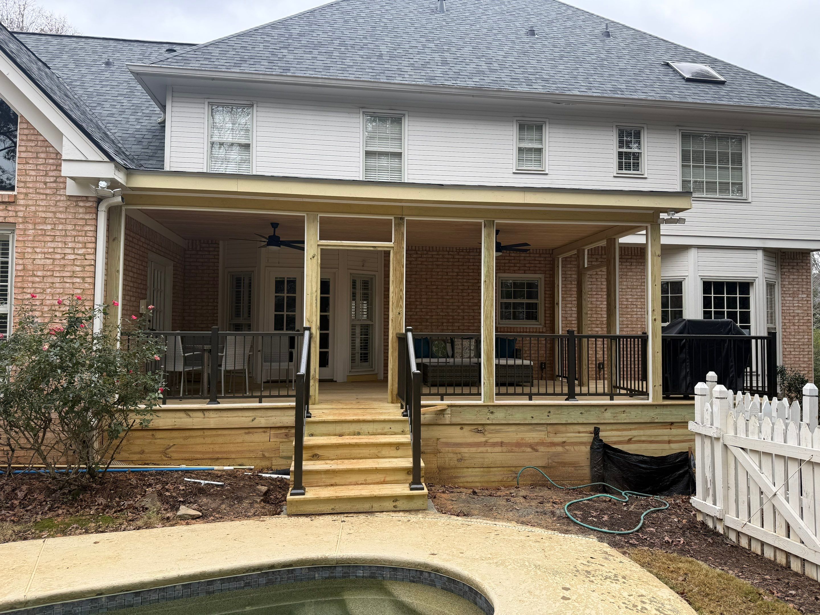 Custom Screened-In Porch and Multi-Level Deck Addition in Atlanta by Swift Home Renovations
