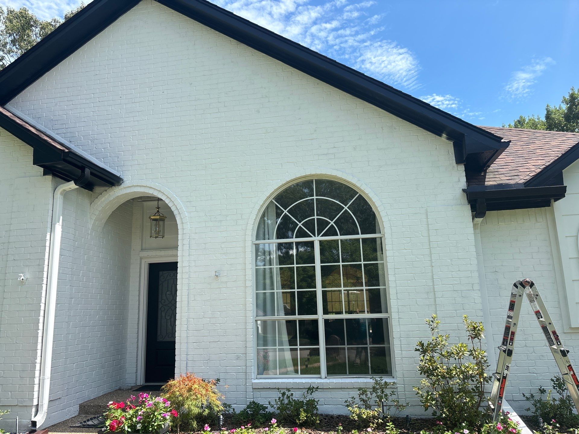 Project in TylerExterior Painting in Tyler, TX | White Brick Home, Varnished Fence & Shed Painting by Quality Coats Painting