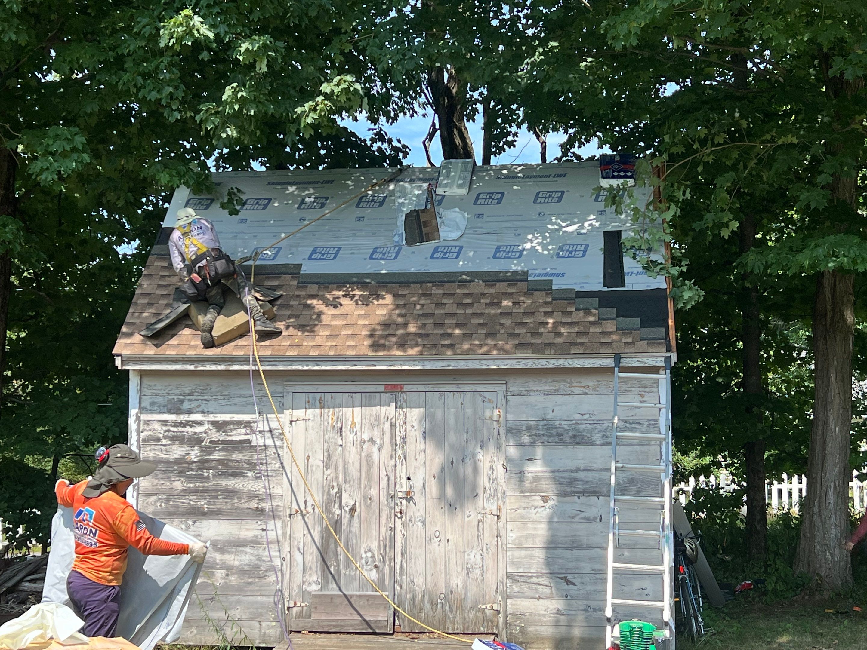 Garage and Shed Roof in Northwood New Hampshire by Tall pine roofing