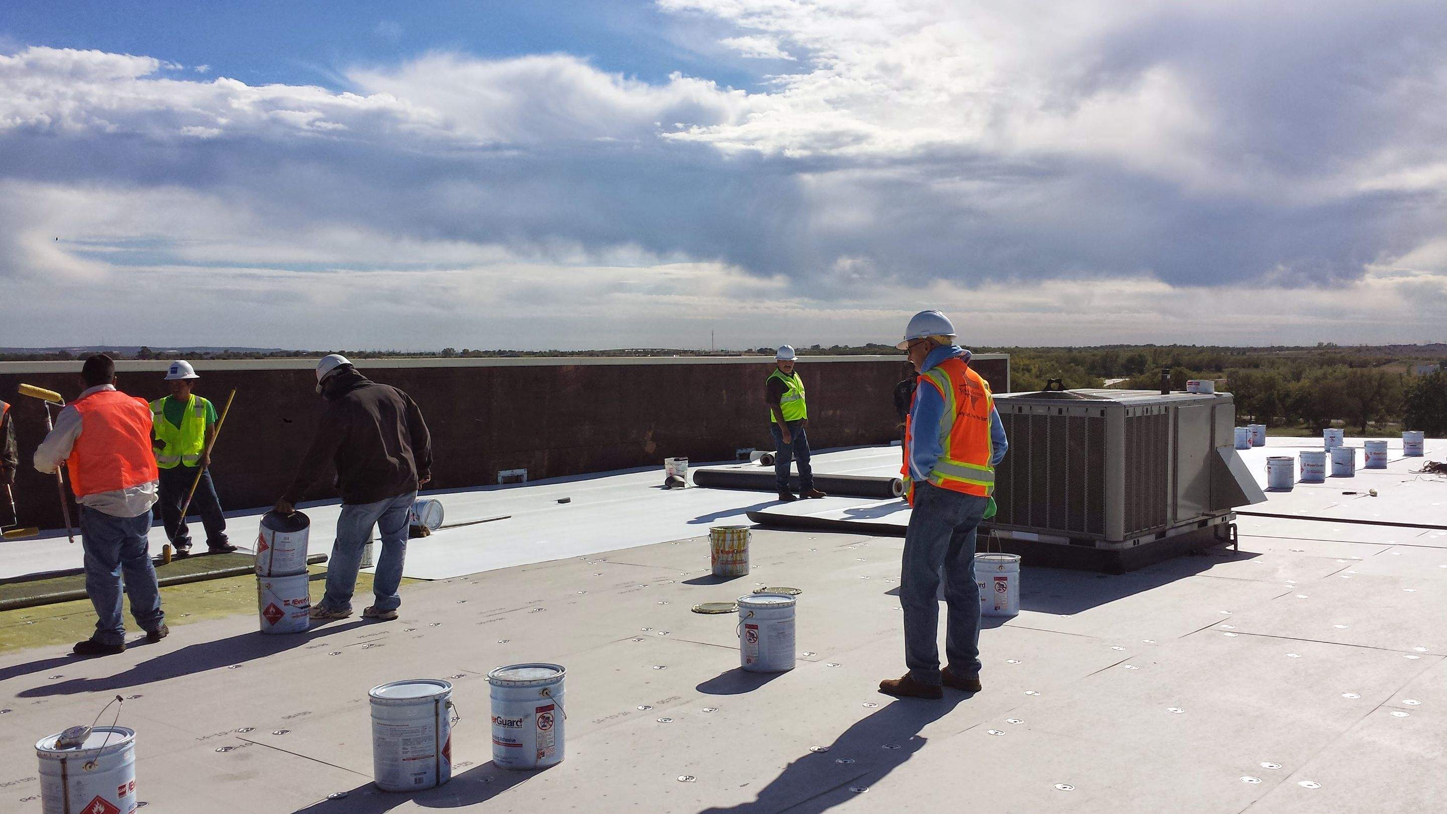 GAF TPO Fully Adhered Flat Roof Project by First United Roofing & Construction