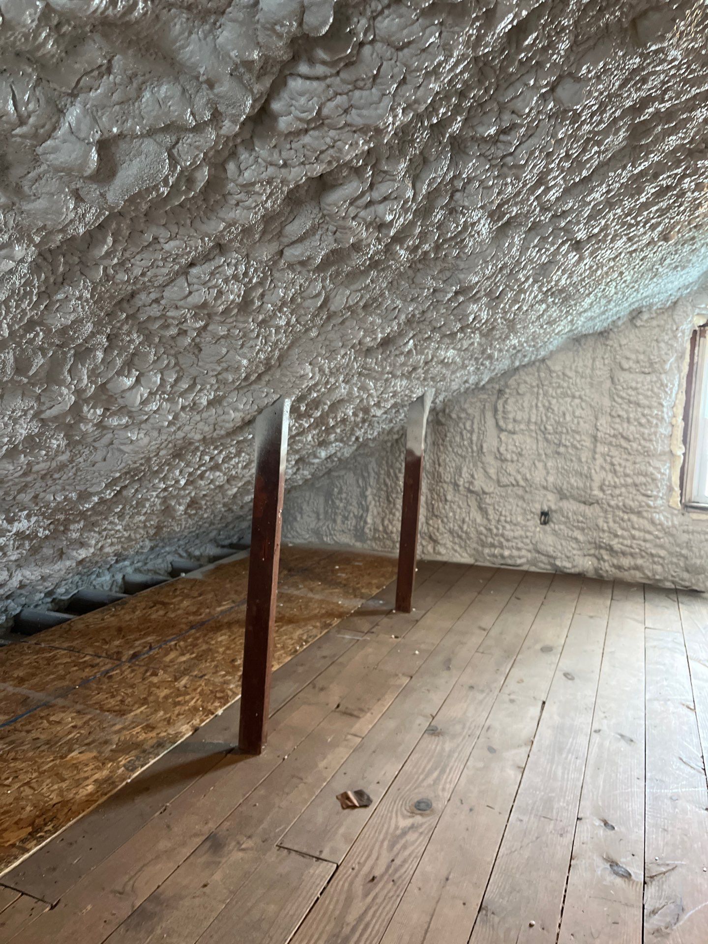 Attic Insulation using open cell spray foam by NYS Foam & Energy