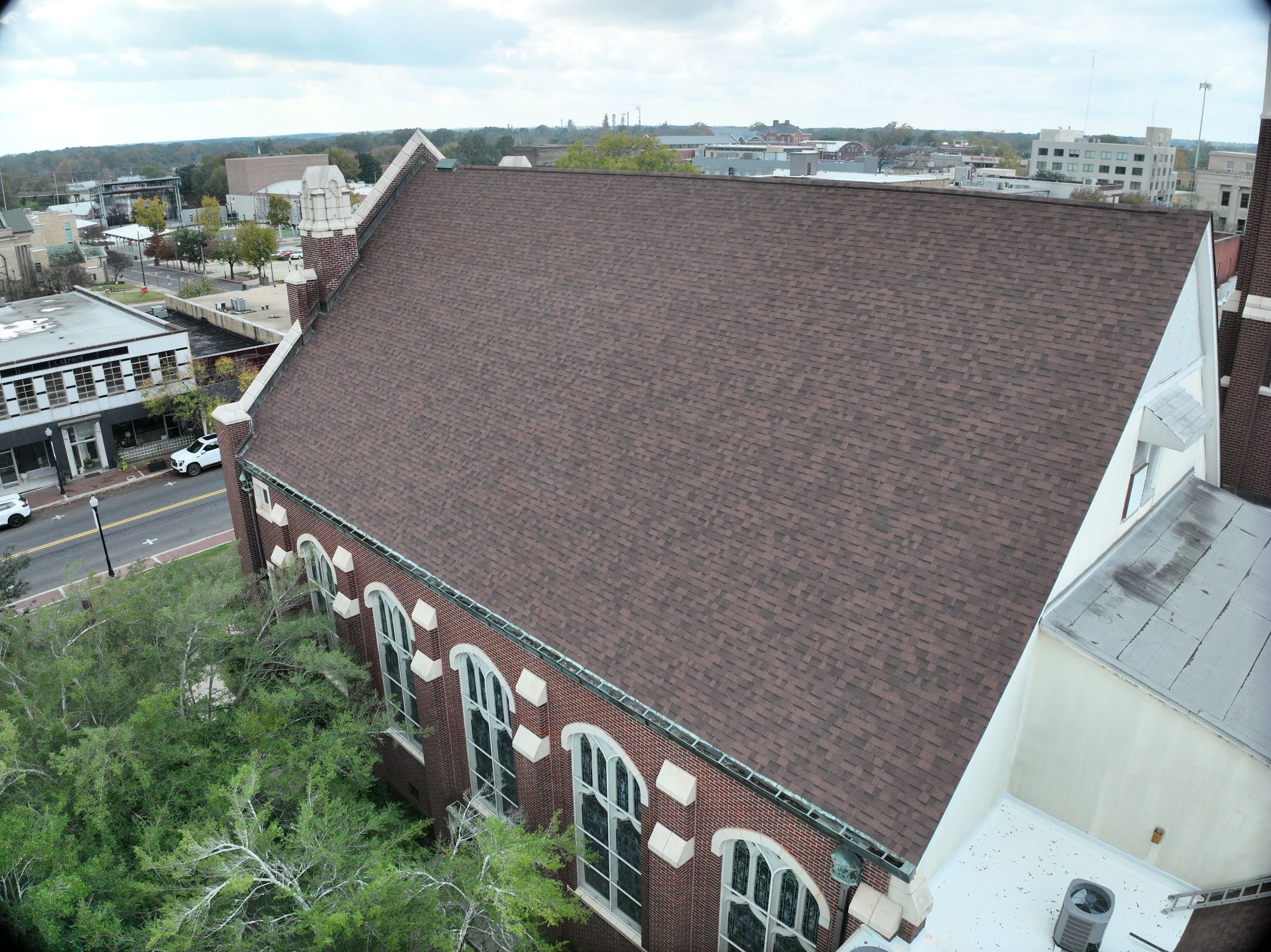 Commercial Roof Replacement using Malarkey Vista Shingles and 50 mil PVC by Hostetler Roofing