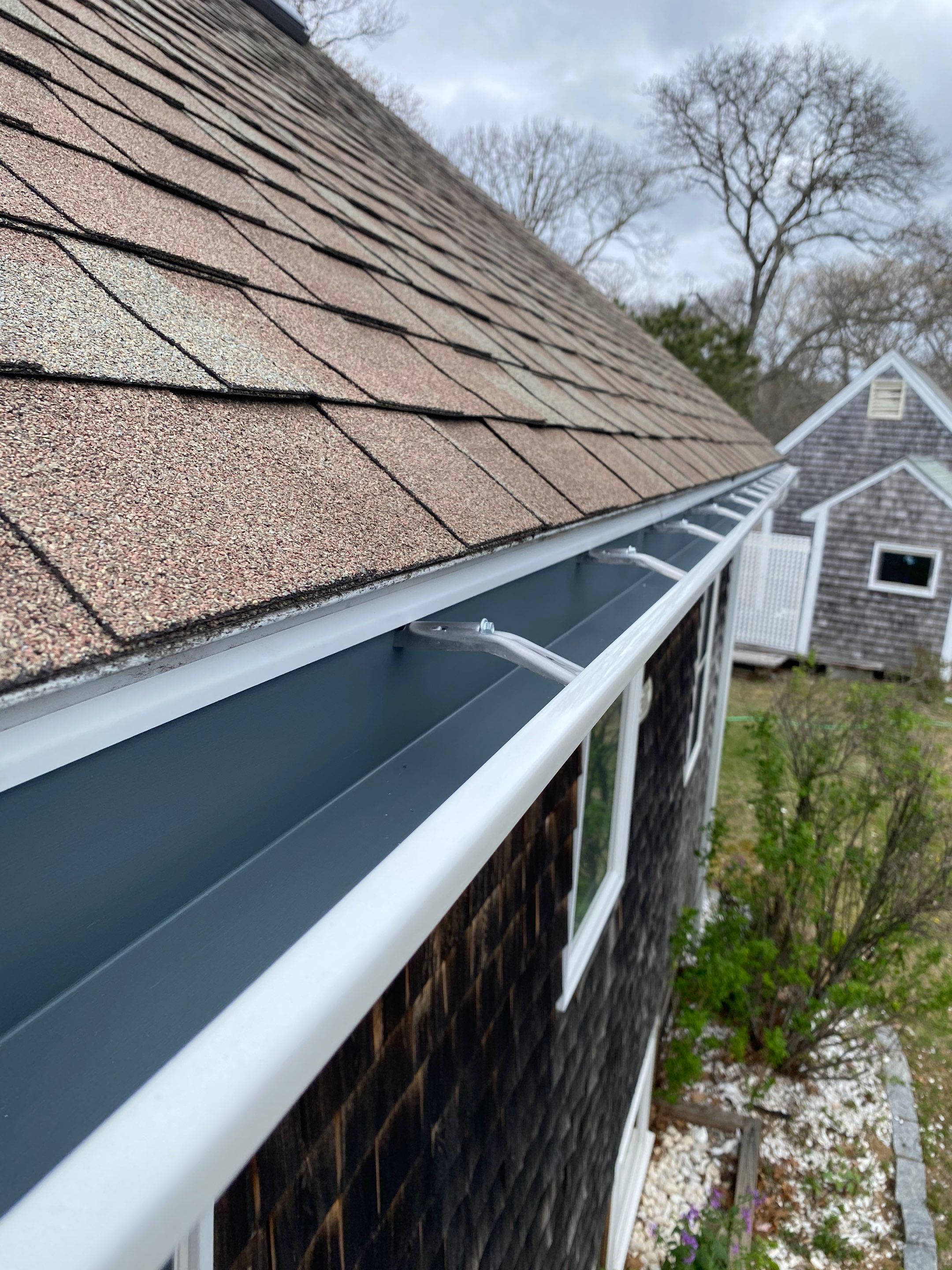 Gutter Installation using 5" K-Style Aluminum Gutter in Eastham, MA by Gutter Pro Enterprises