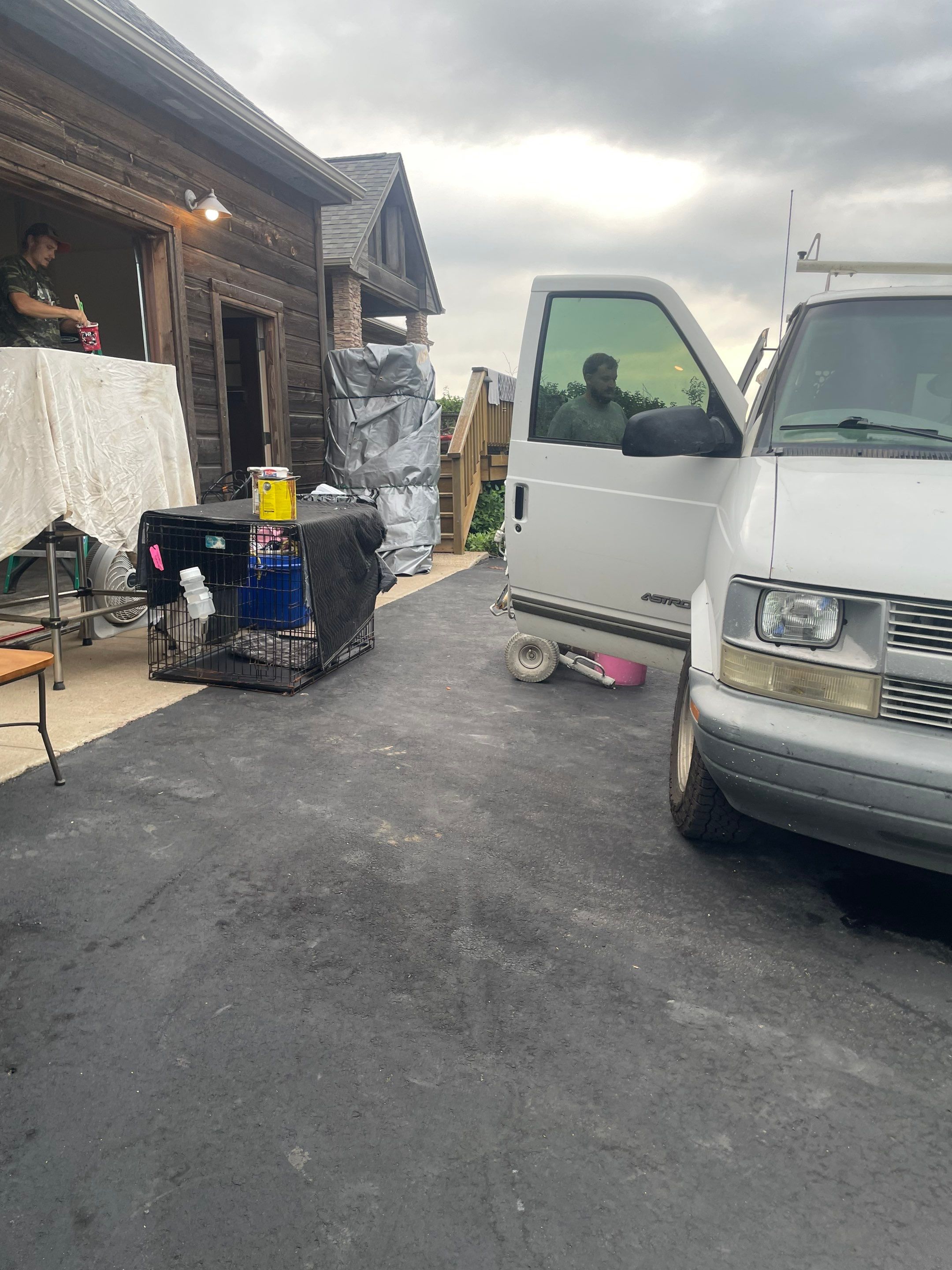 Domino Flake Floor Coating and Crack Repair in Chancellor by Select Painting, Coatings & Garage Cabinets