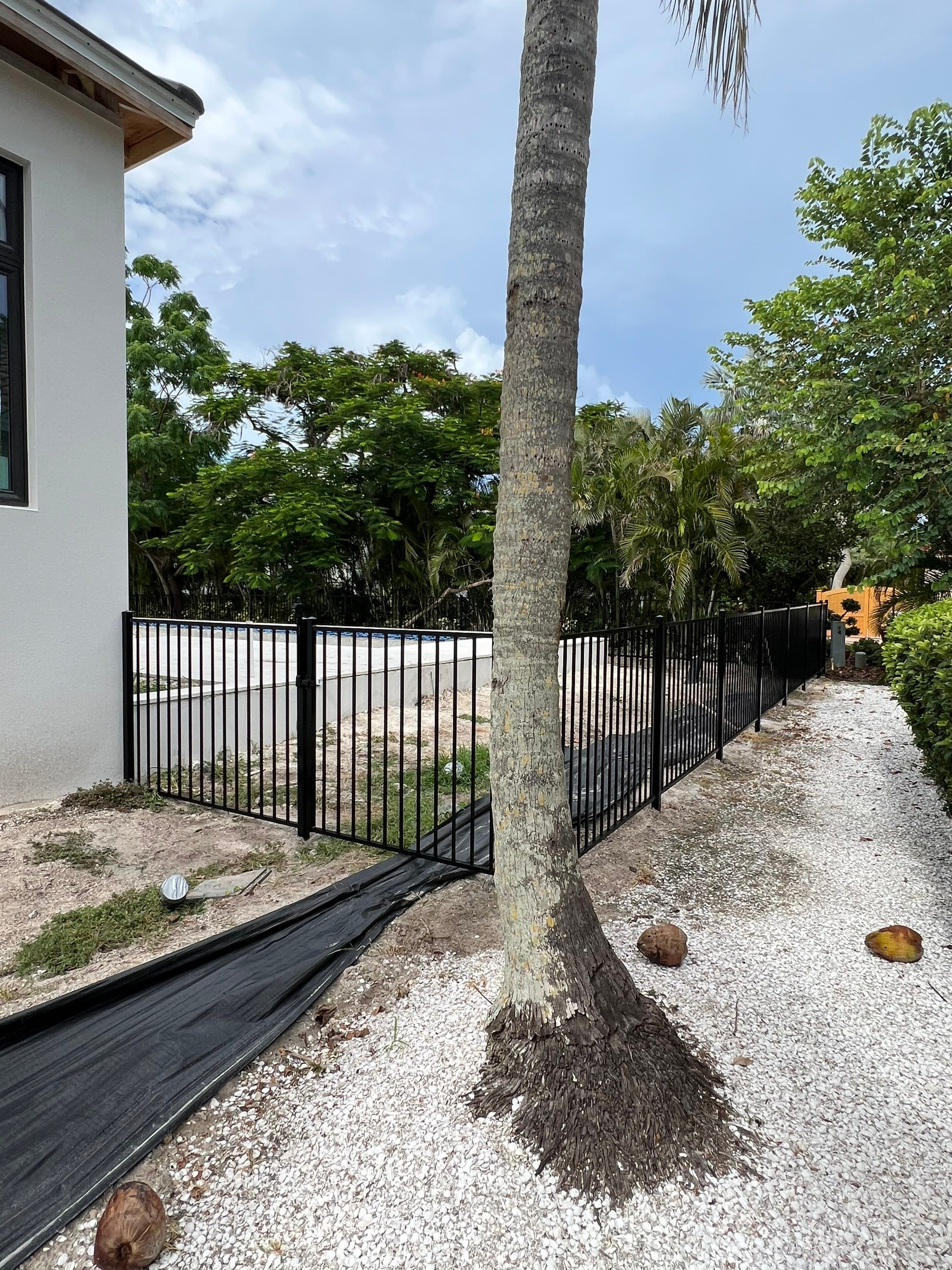 Aluminum Fence Installation using Black 3 Rail Aluminum Fence by Asap fence and gates, LLC