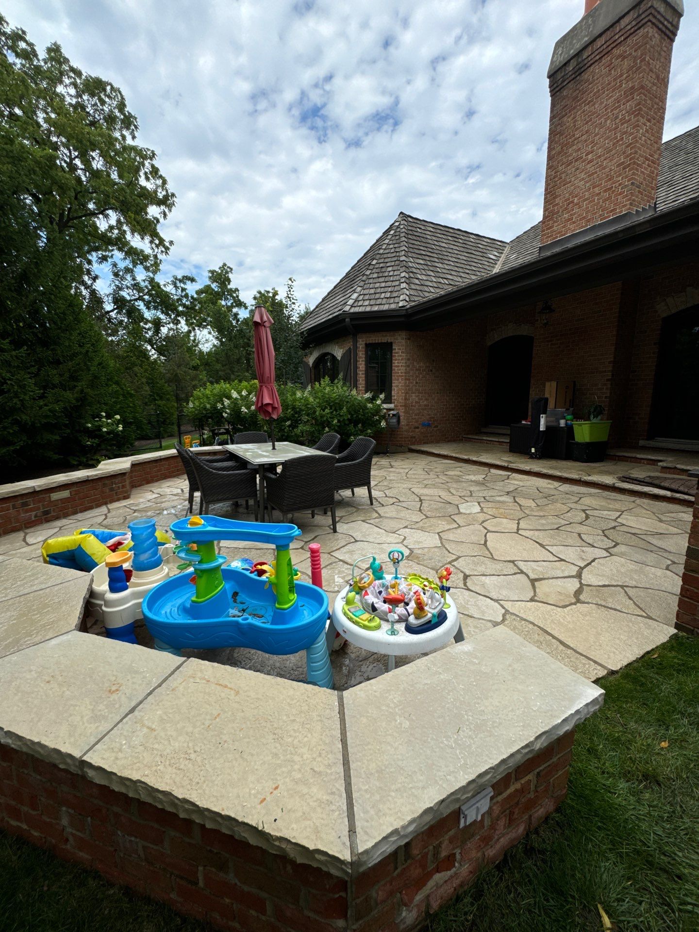 natural stone using Algaecide, soft wash soap by Northern Power Washing LLC.