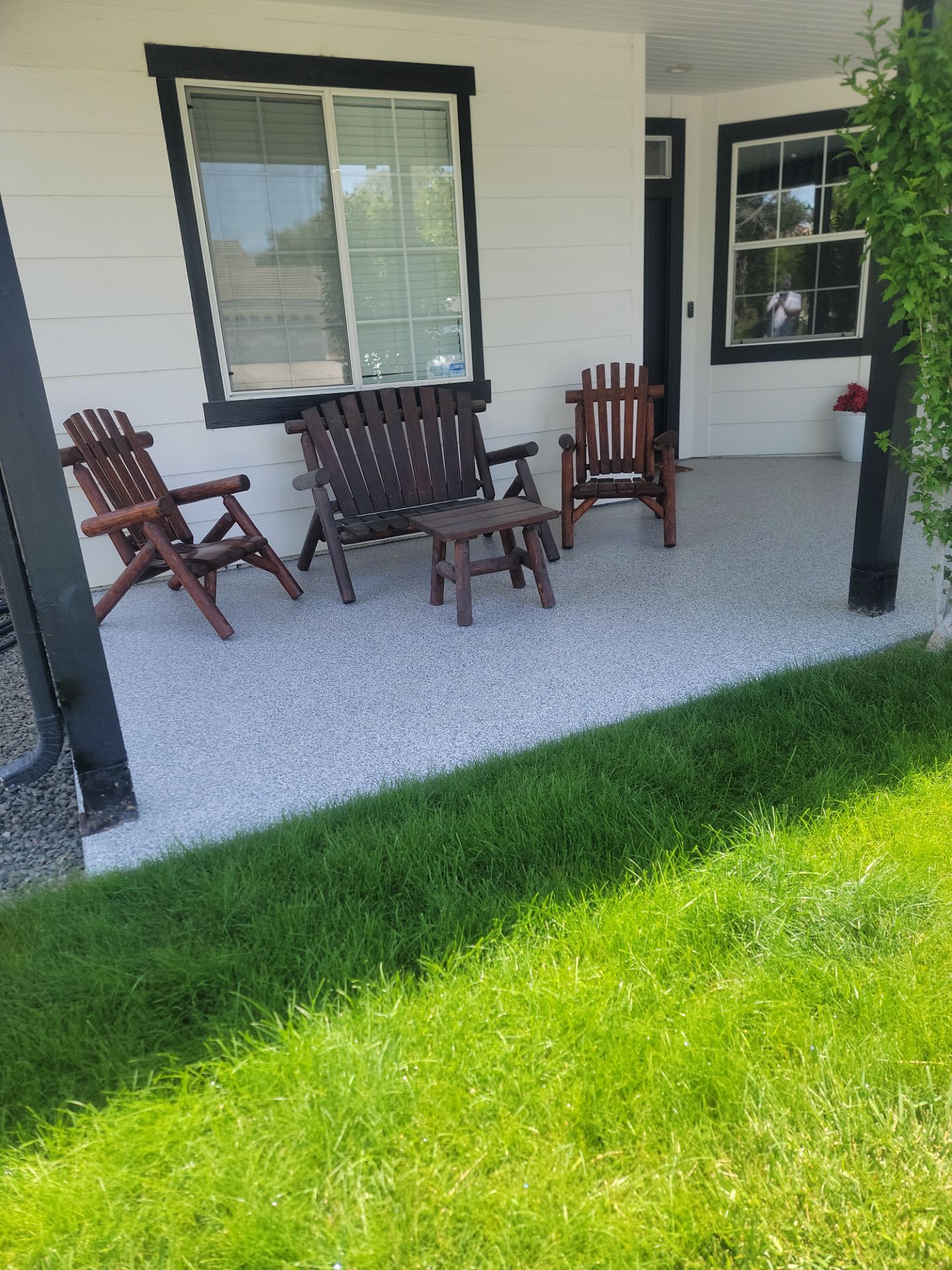 Polyurea Concrete Coating for Templeton Pool Deck and Front Porch by MGP Coatings