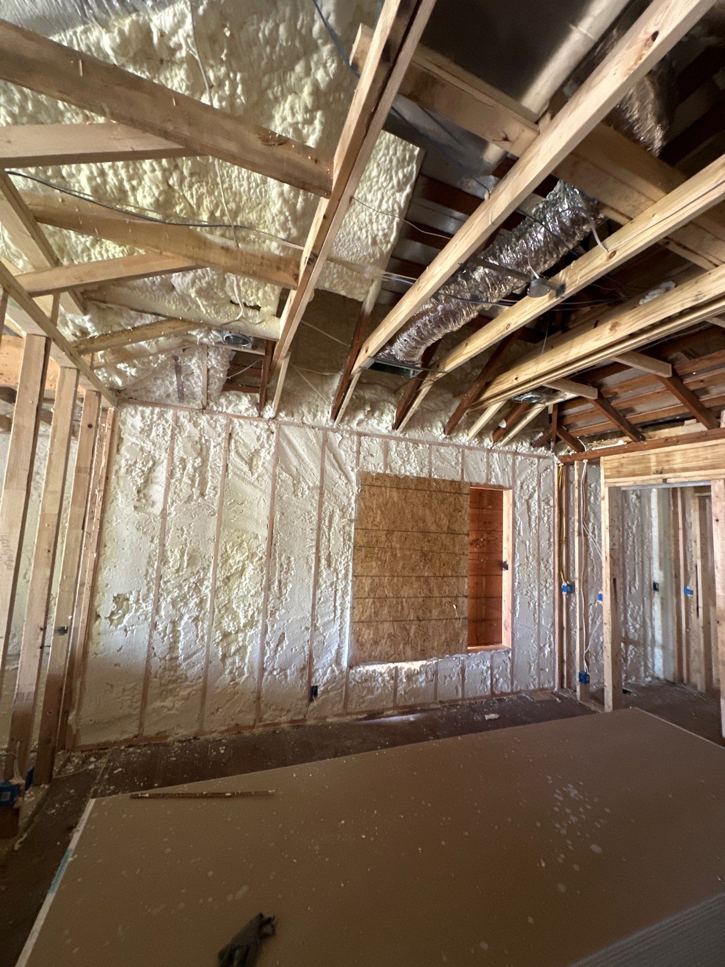 Full encapsulation with open cell spray foam on this custom home in Dallas by Apex Insulation Solutions