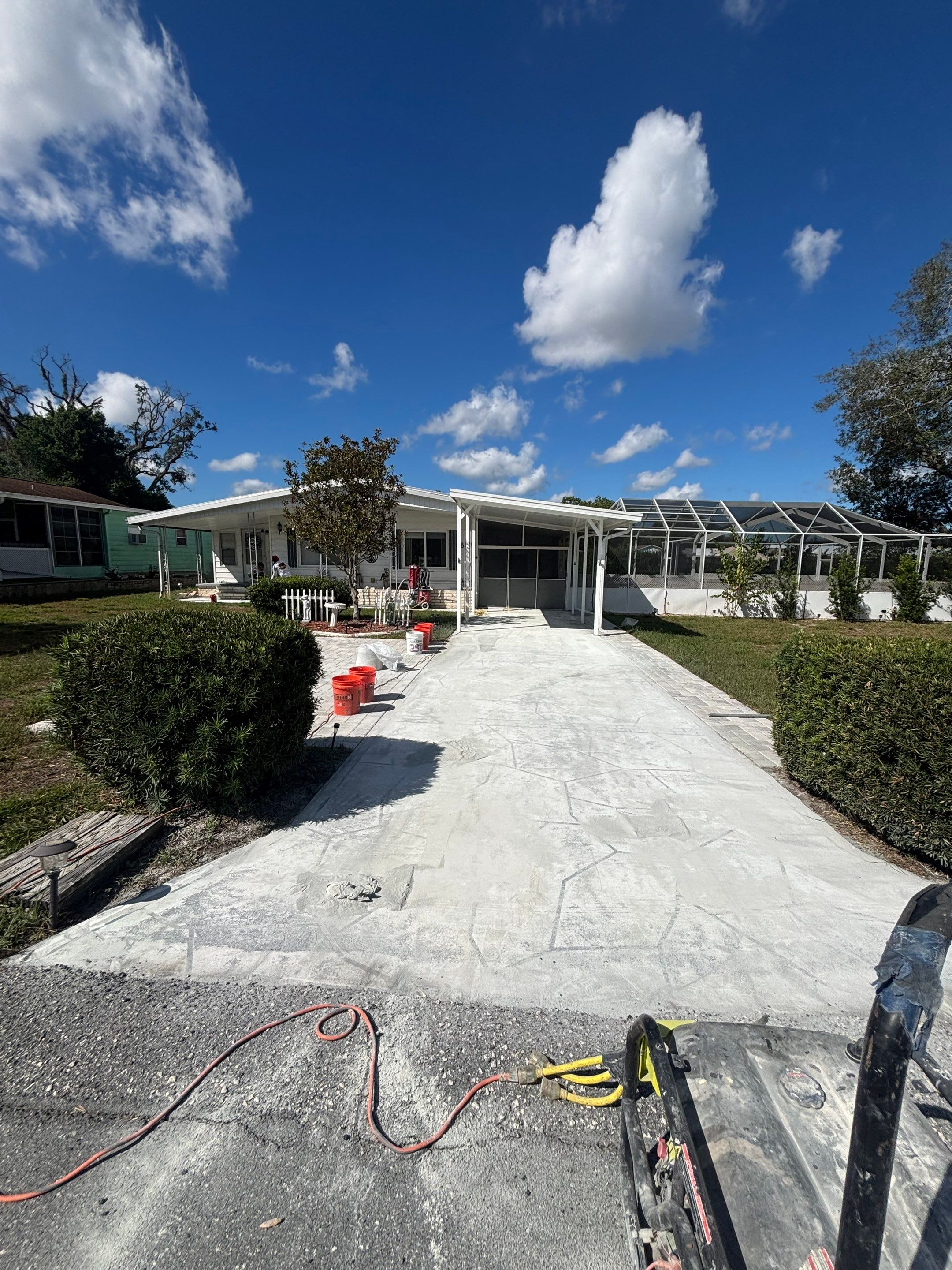 Flagstone Driveway Concrete Coating by Performance Floors & Coating