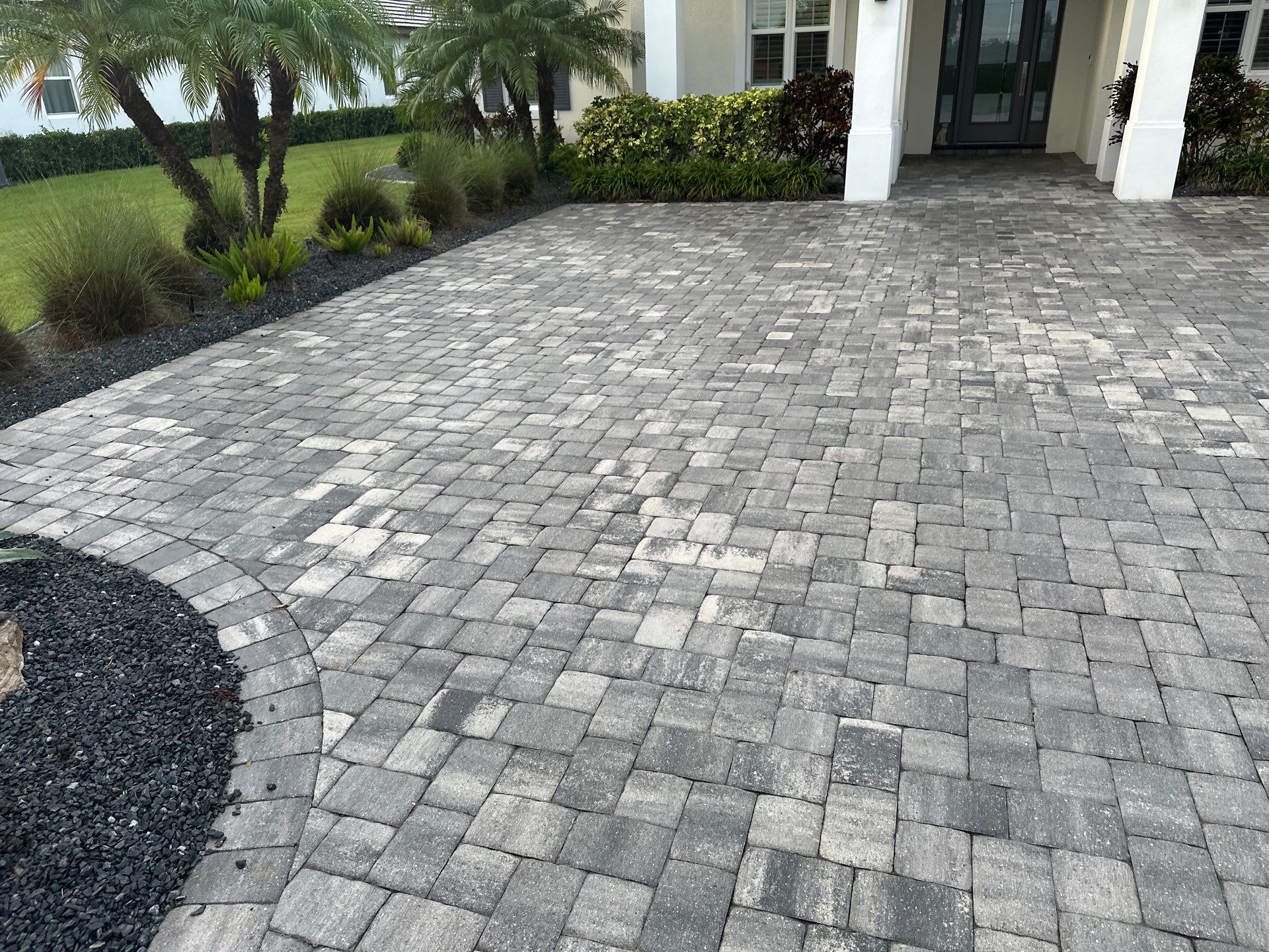 Paver Driveway, Sidewalk, and Culvert Cleaning in Winding River Community, Bradenton, FL by Sunshine AquaWash