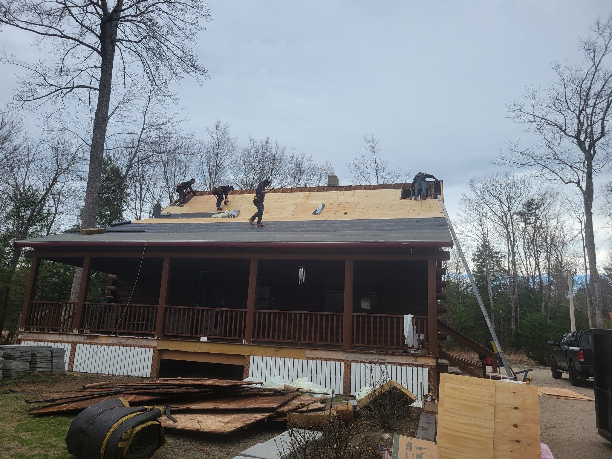 🏔️ Log Cabin Roof Replacement – Tuftonboro, NH by Tall pine roofing