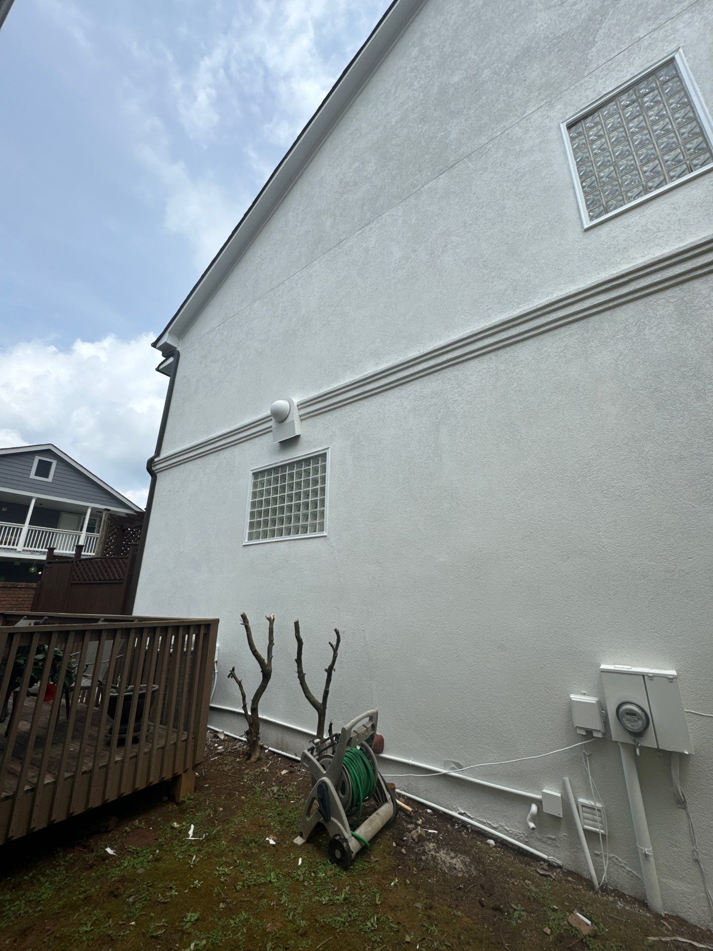 Full Exterior Stucco Painting and Wood Deck Staining in Atlanta by Swift Home Renovations