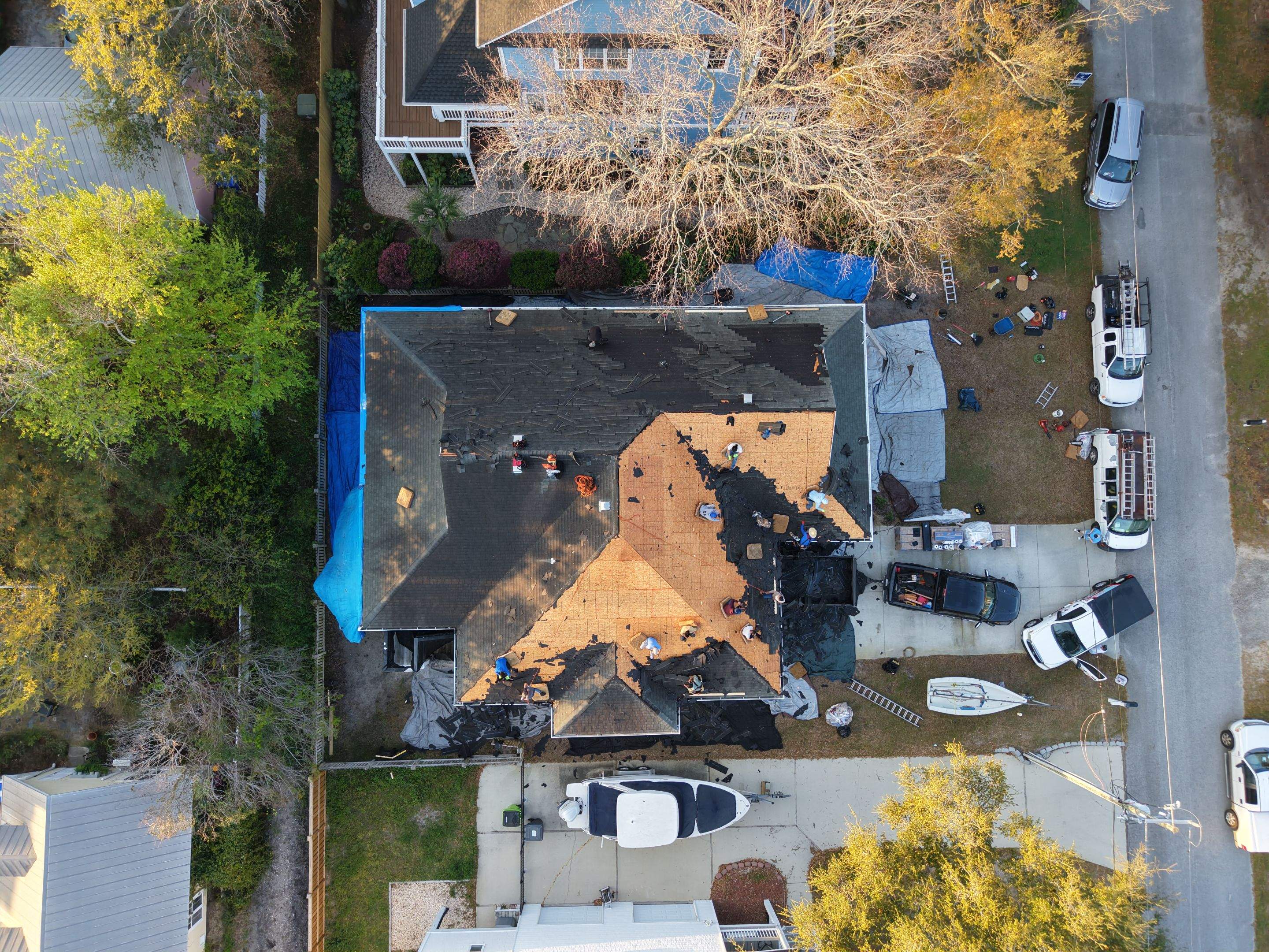 Roof Replacement (FORTIFIED Roof™ System) using CertainTeed Landmark Pro Shingles – Max Def Moire Black in Carolina Beach, NC by your trusted local roofing company near me by RGR Construction and Roofing, LLC