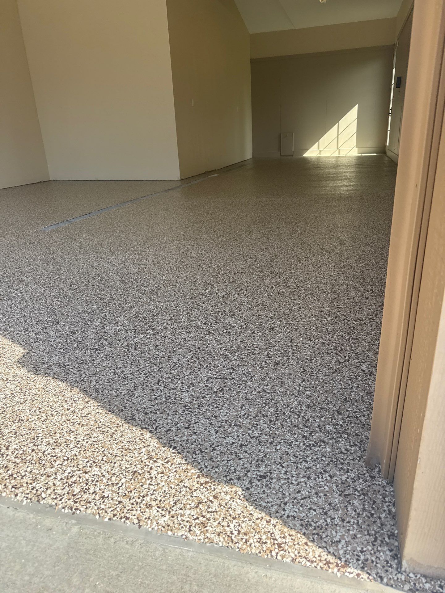 Basement Flake Floor Coating Installation in Johnston by Revival Concrete Coatings