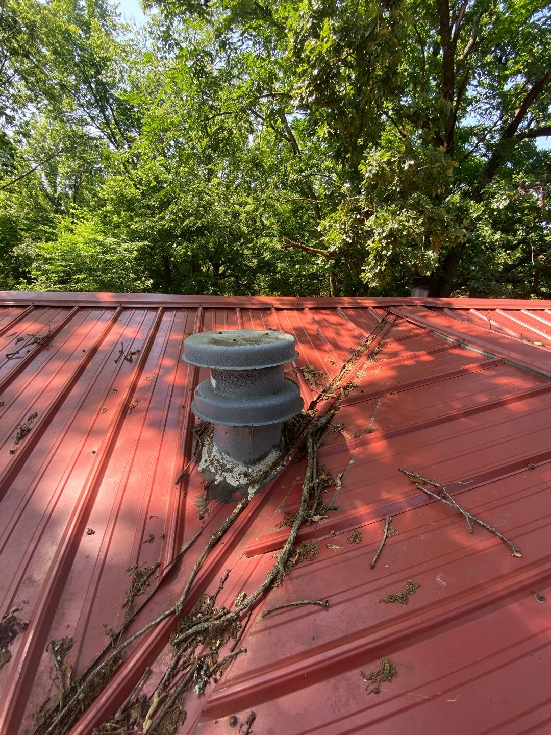 Residential Roofing Install - 26 Gauge G-Rib Metal - Color Red by Titan Commercial & Residential Roofing 