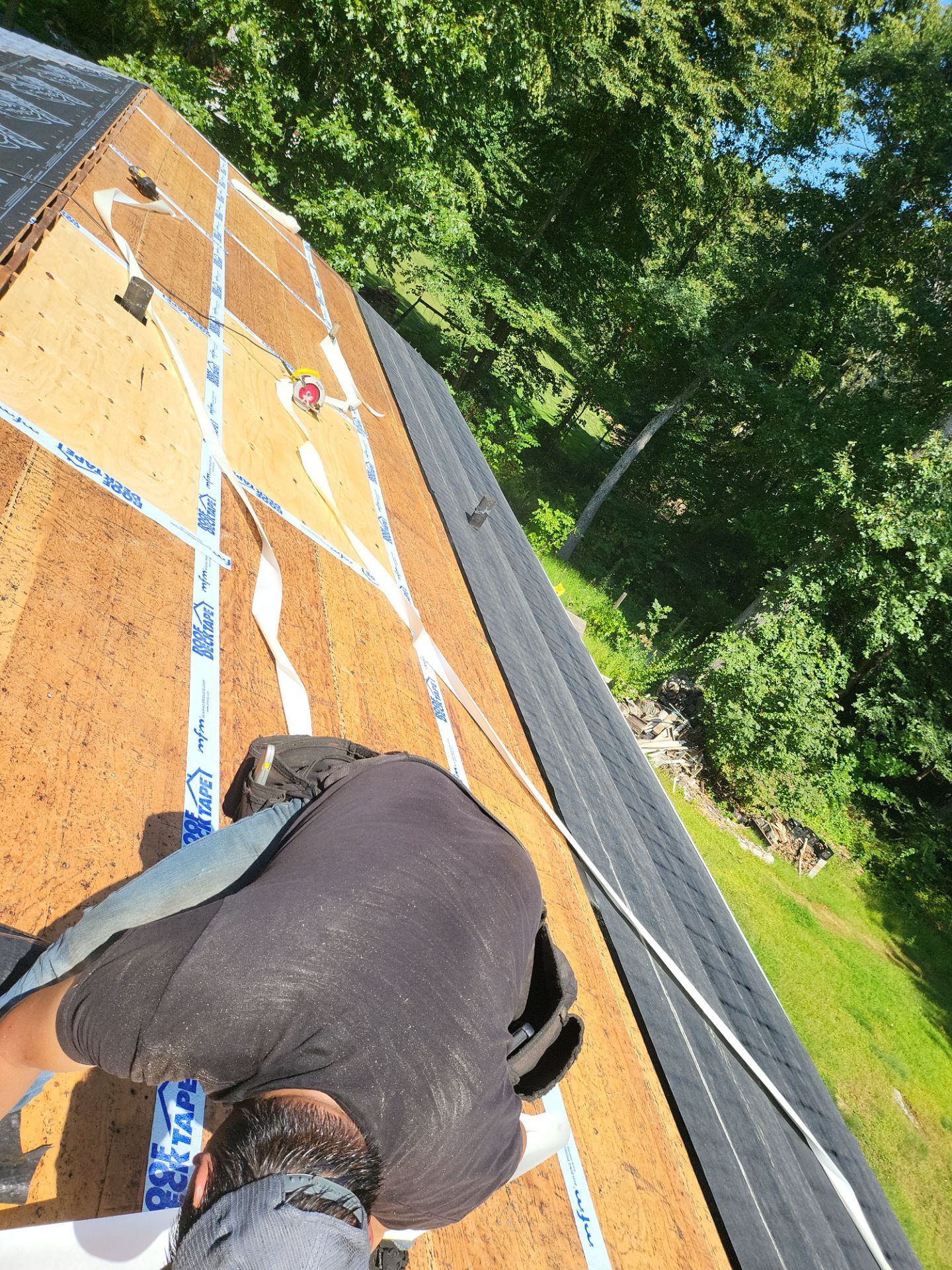 Commercial Roofing Installation using Owens Corning TruDefinition Duration AR - Harbor Blue by A Plus Exterior