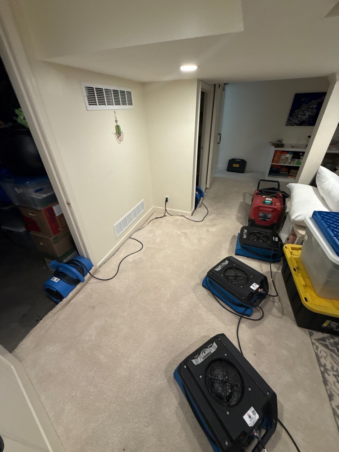 Basement Water Damage Restoration and Structural Drying in Leawood by Fine Restoration