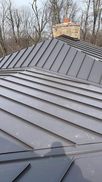 Standing Seam Metal Roof using Aluminum 032GA - Color Dark Bronze by CMNG LLC