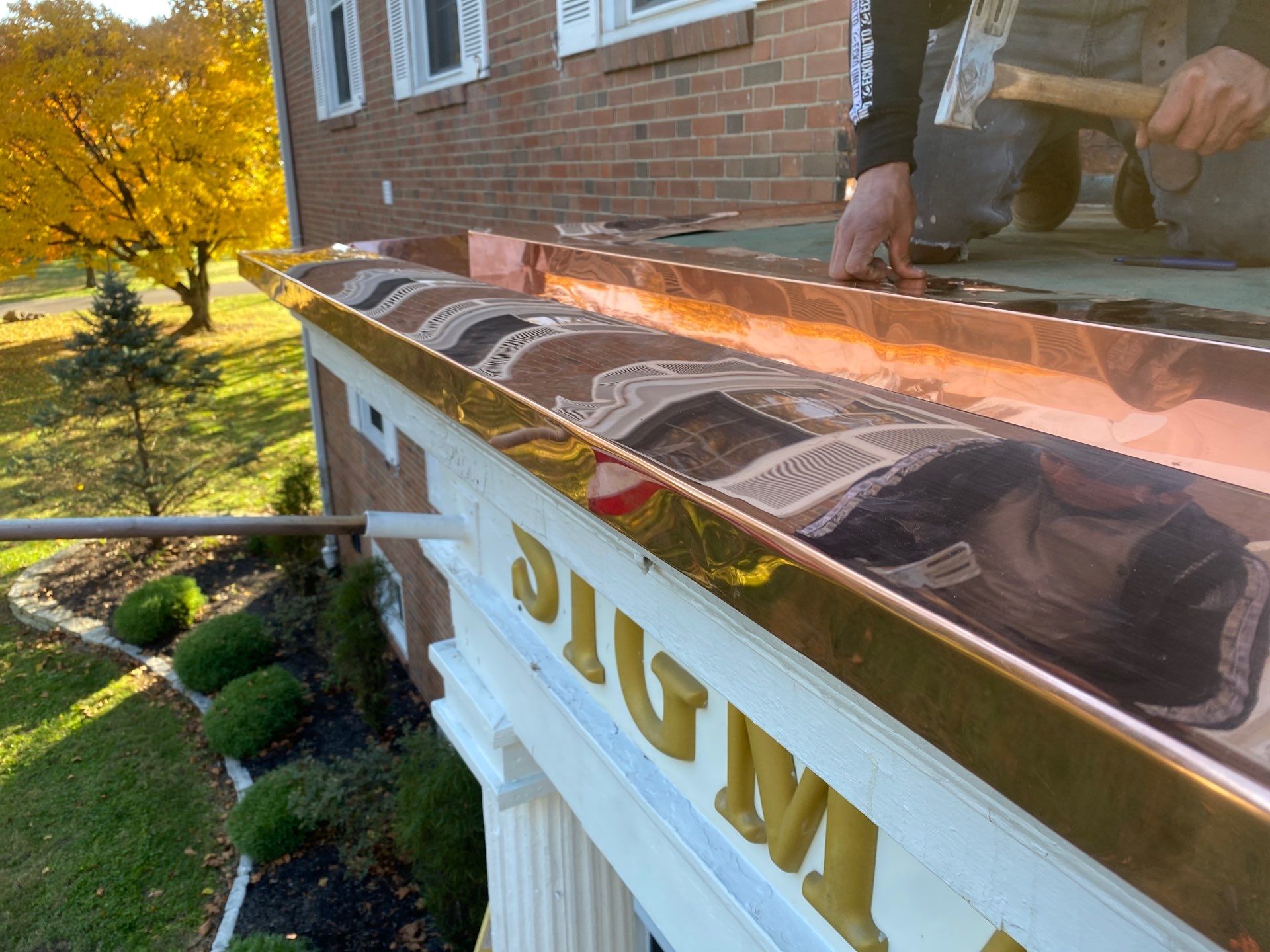 Copper Flashing Repair by Storm Contracting 