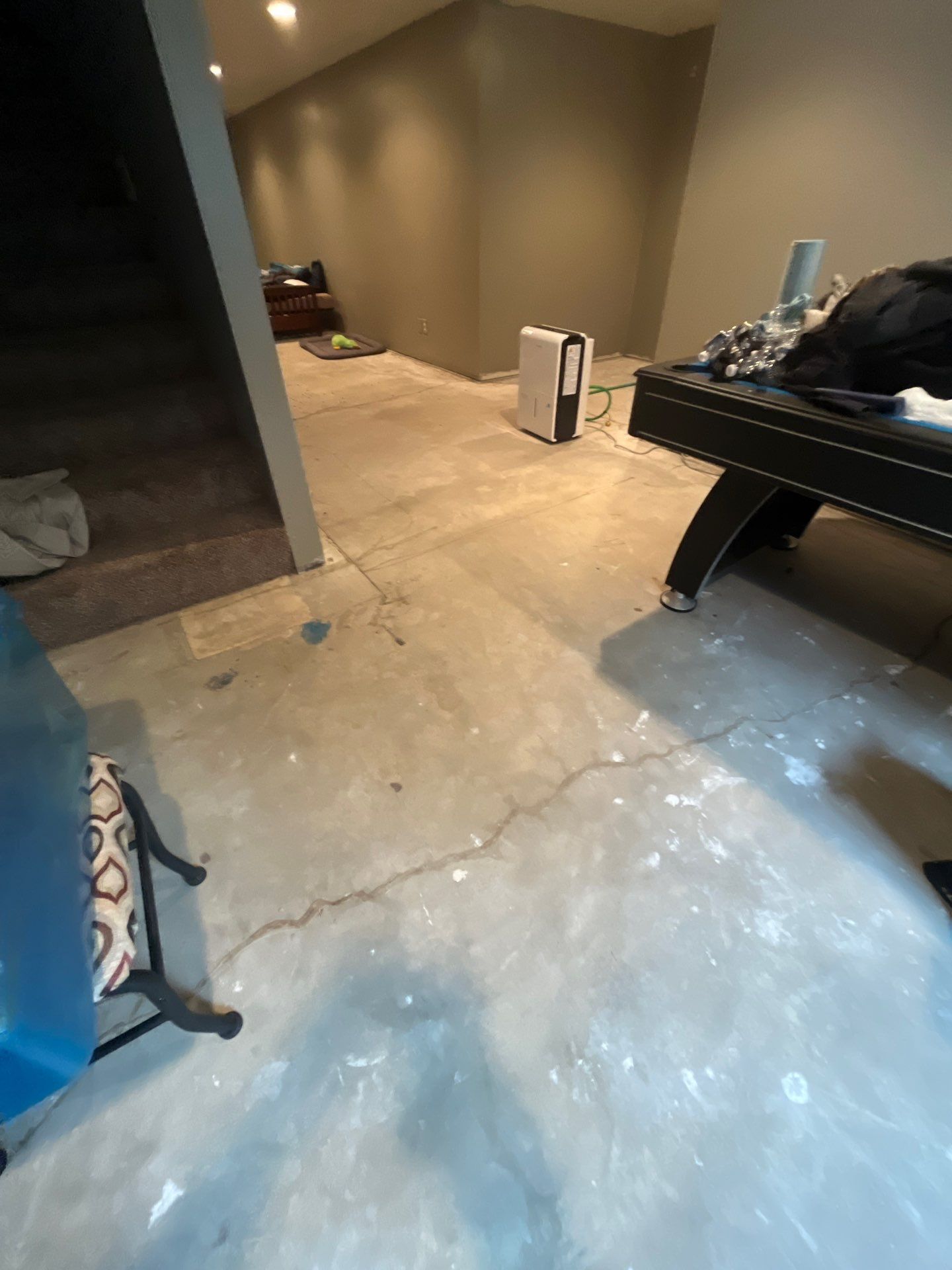 Custom Multi-Fleck Epoxy Floor Coating for Residential Basement by Select Painting, Coatings & Garage Cabinets