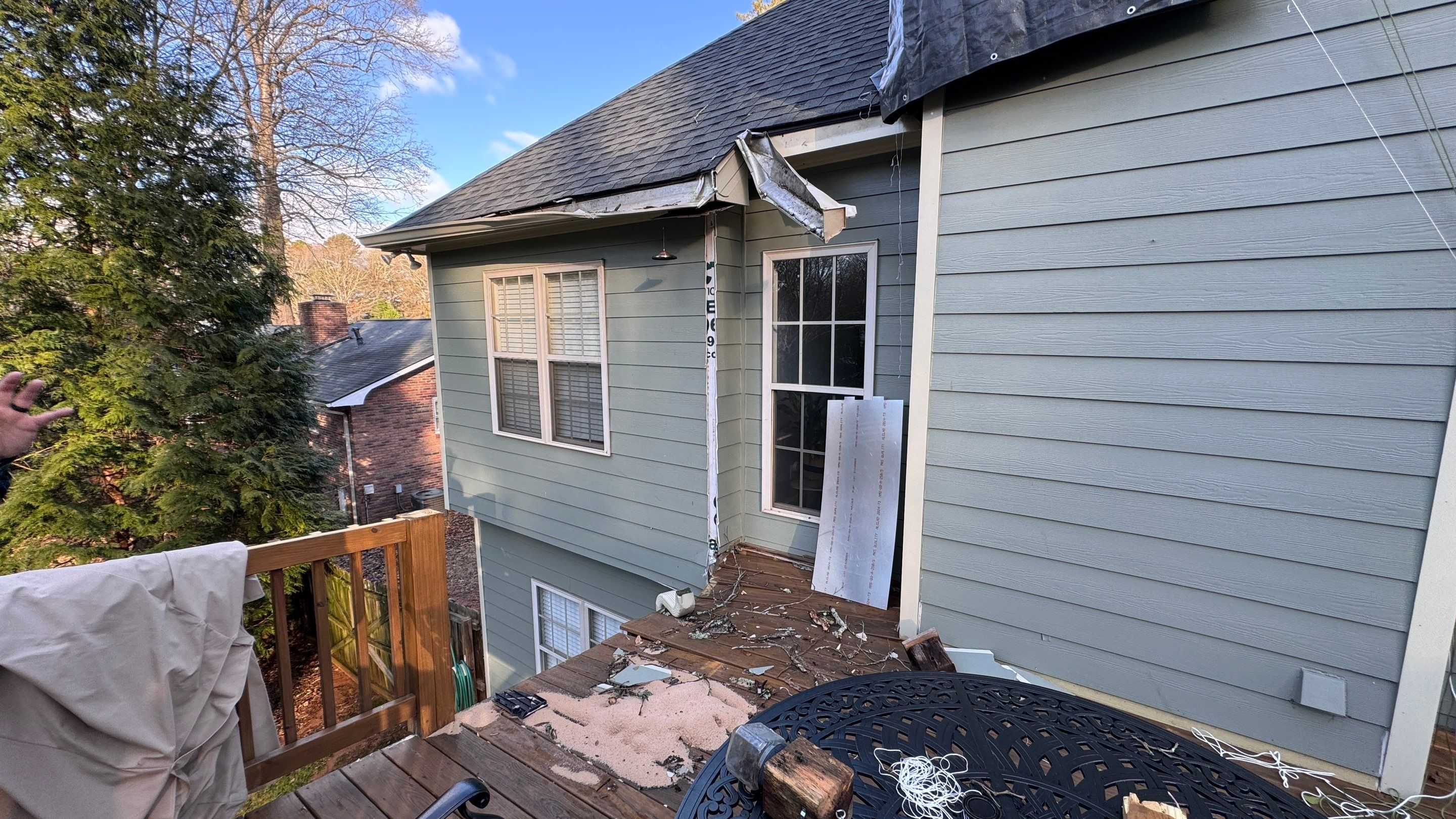 Exterior Renovation from Tree Damage with Insurance Claim by Clark Brothers Roofing & Construction