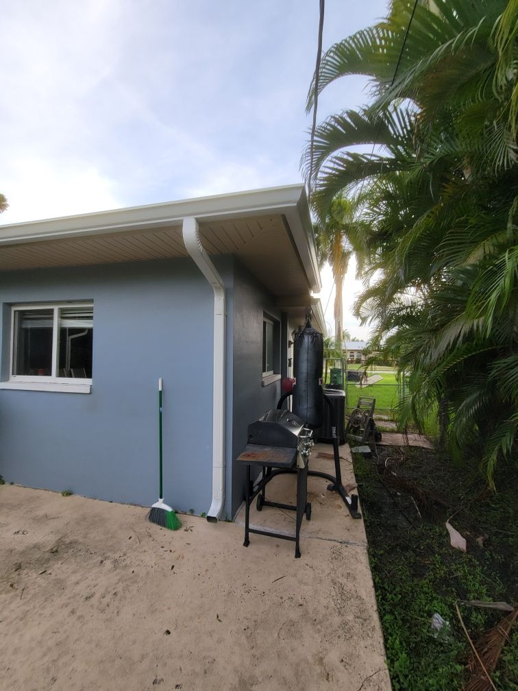 Finished Project Gutter Installation and Downspouts in Cape Coral FL by Gutter Professors