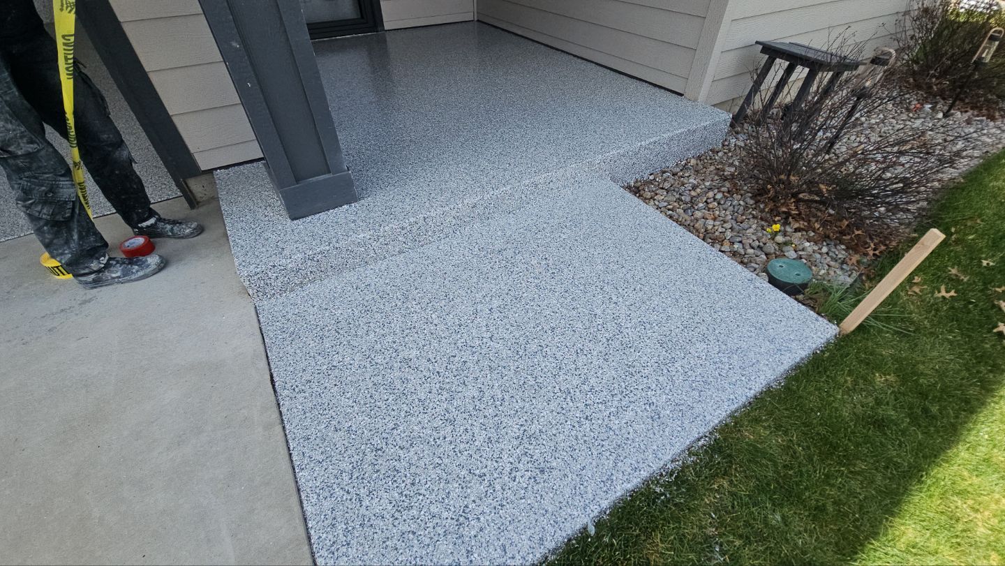 Garage Transformation using Slate Stone by Croc Coatings, LLC
