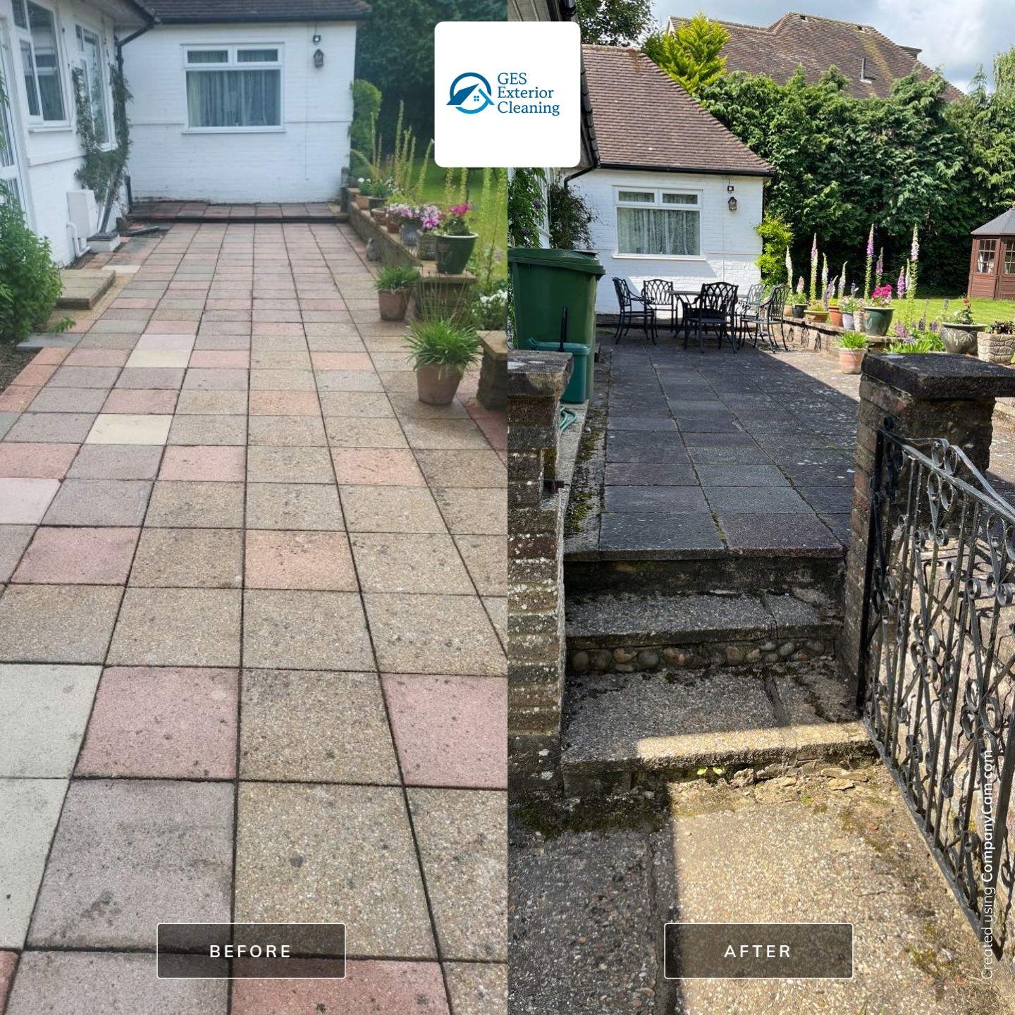 Patio Clean using honda 21 ltr/min by Ges Exterior Cleaning ltd