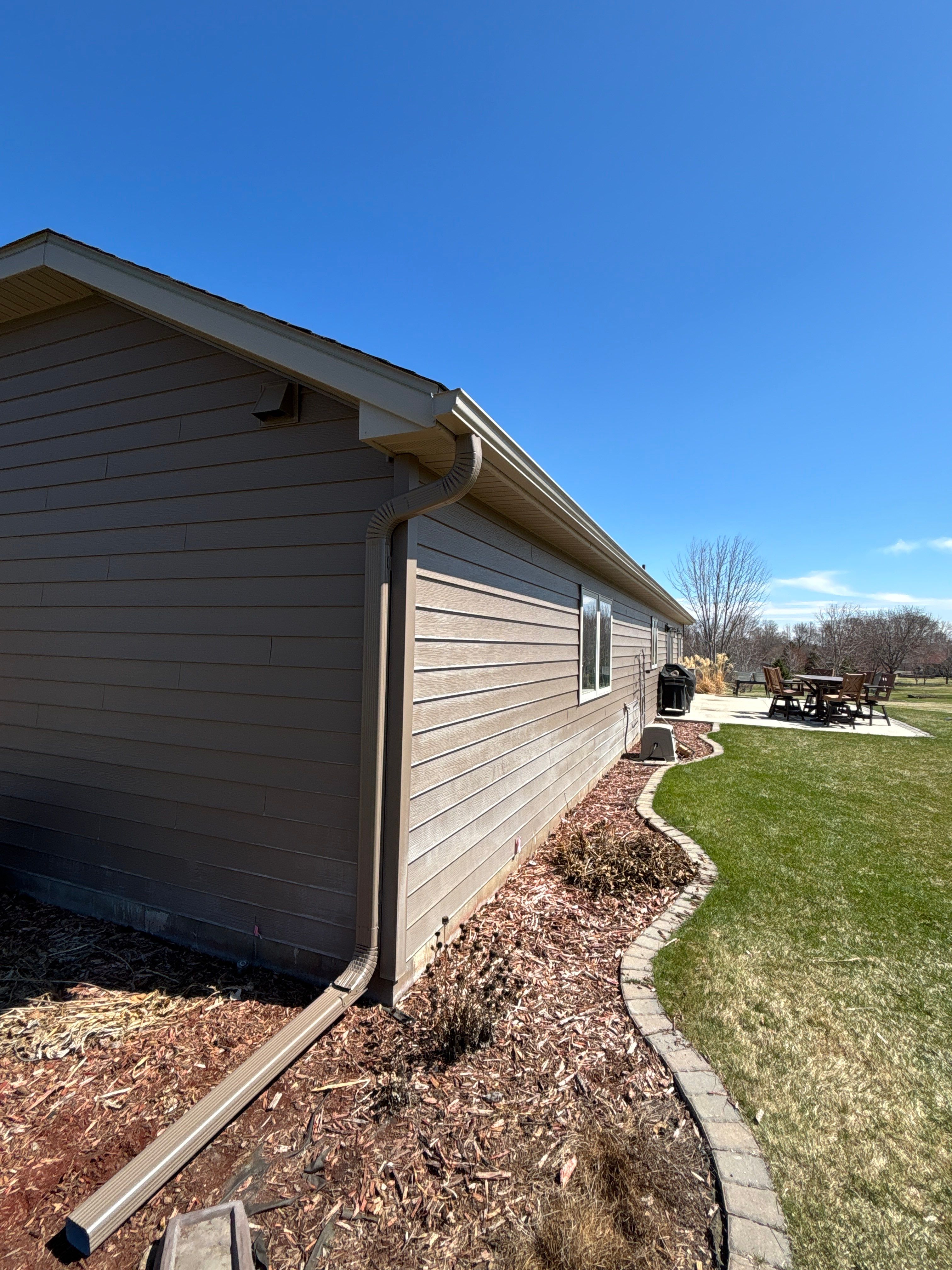 Seamless Gutter Installation in Melrose MN | 5” Sandstone Gutters by Next Level Seamless Gutters / Exteriors Inc.