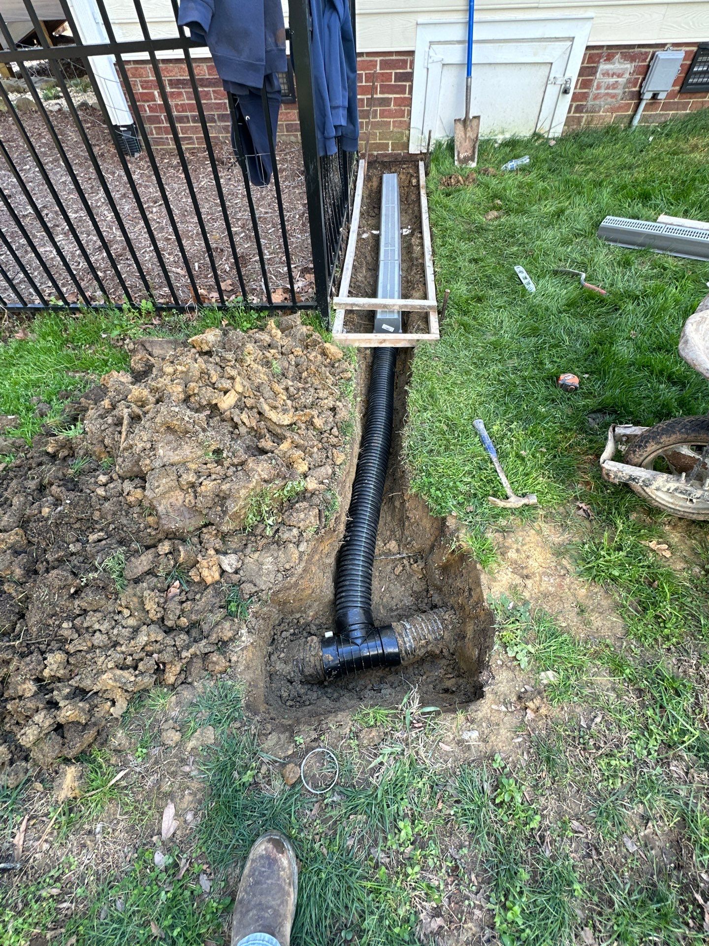 Channel drain installation Durham by Martinez Brother’s Nc Landscaping Inc