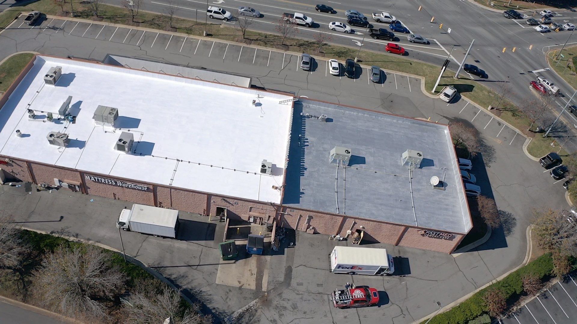 Commercial Coating using Poly Urerthane and Silicone Coating by Just In Time Roofing and Restoration