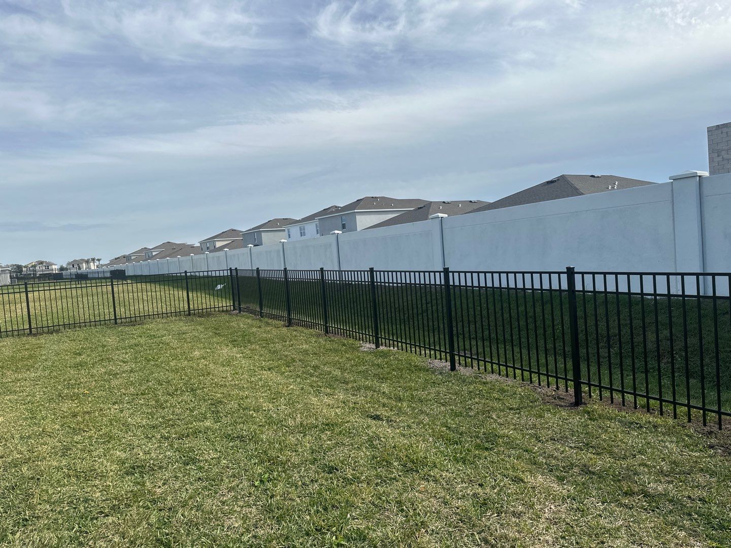 Aluminum Fence Installation using Black 3 Rail Aluminum Fence by Asap fence and gates, LLC