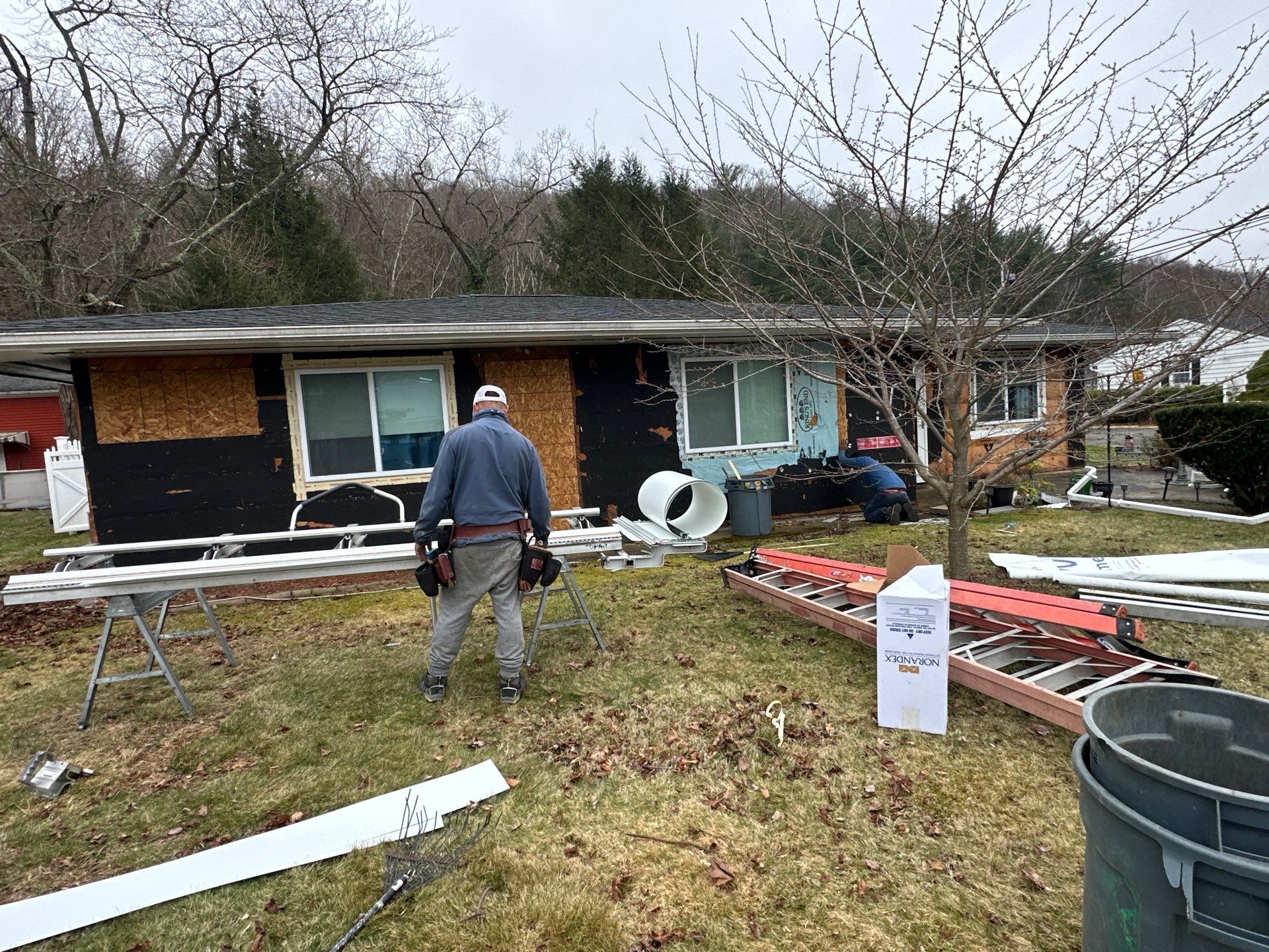 Siding Installation using Certainteed Monogram Vinyl Siding - D4 - Midnight Blue by A Plus Exterior