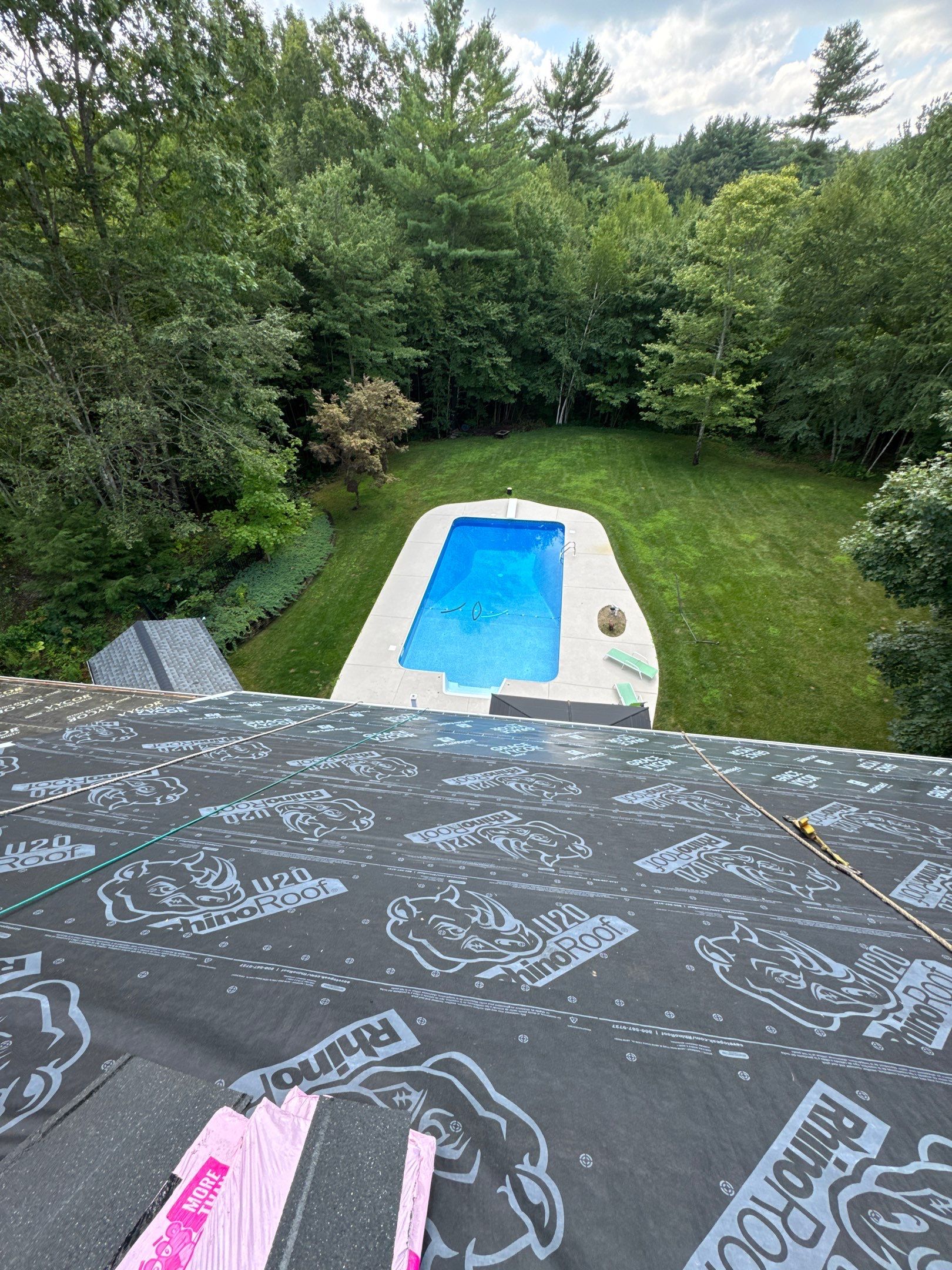 Roof Replacement in Brentwood, NH – Owens Corning Duration Slatestone Gray with New Gutters by Compass exteriors