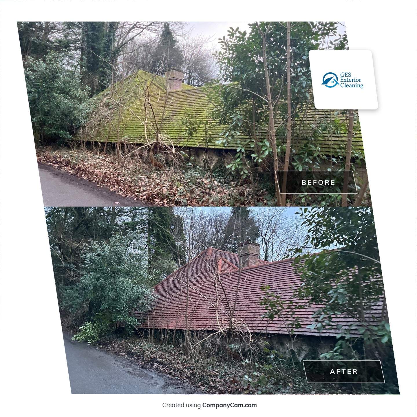 Roof Clean  - Moss Removal - Gutter Clean using Honda 15lpm Low Pressure Washing Machine by Ges Exterior Cleaning ltd