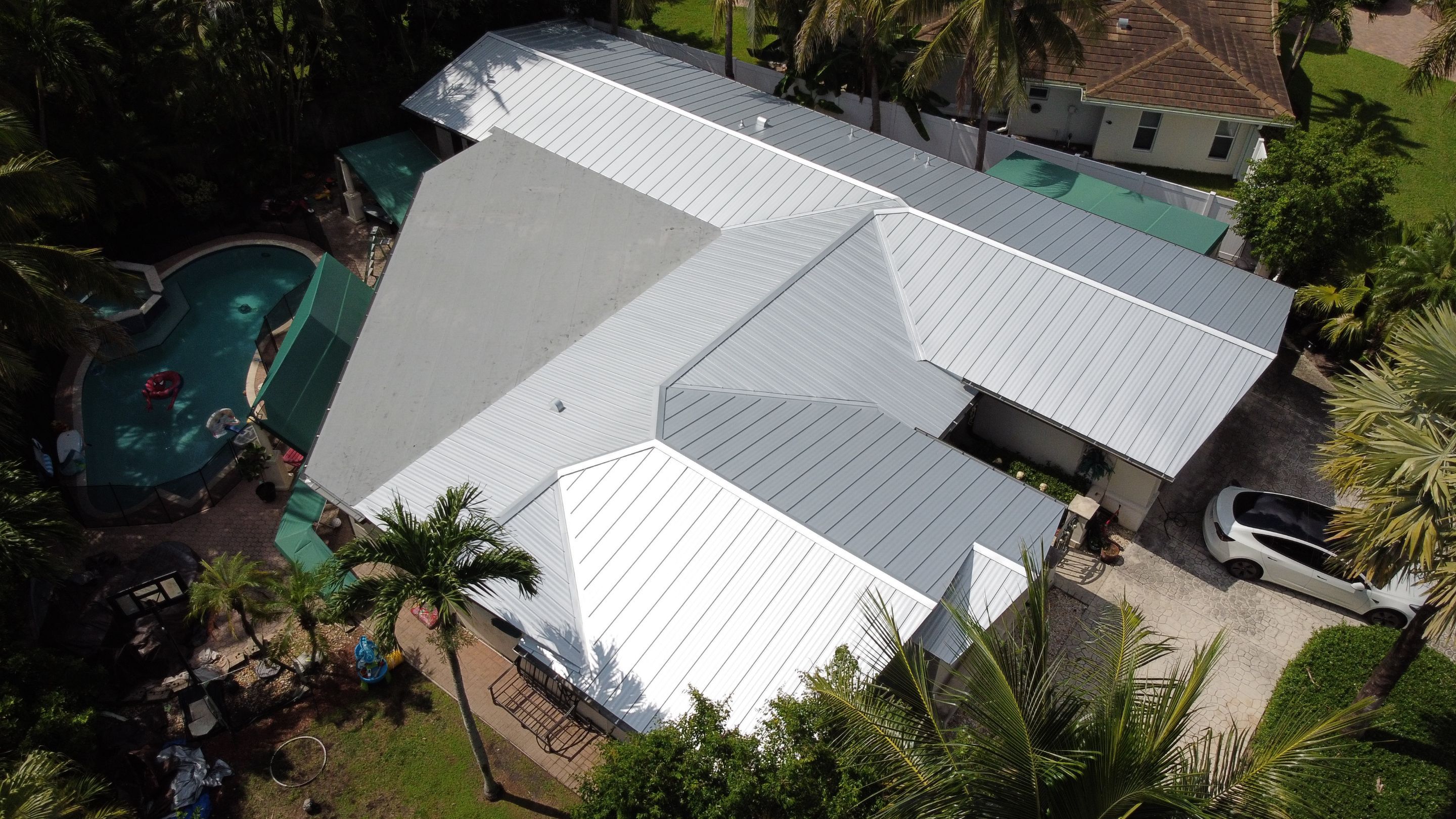 Residential Roofing Installation using 1" Nail strip metal roof by BLUES BROTHERS ROOFING