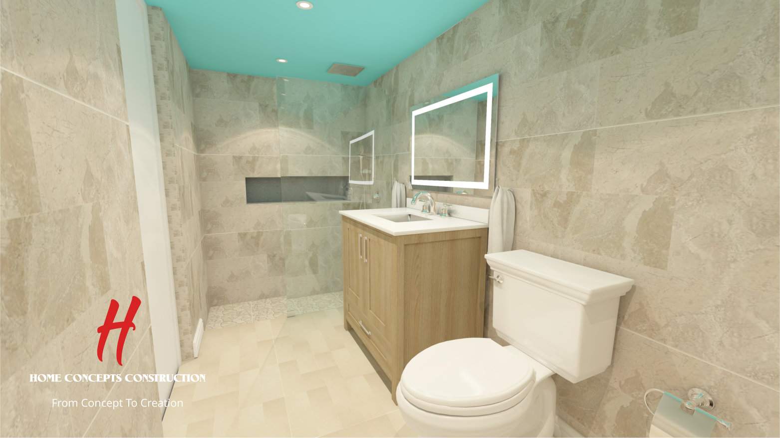 Bathroom Remodel using Tile by Home Concepts Construction