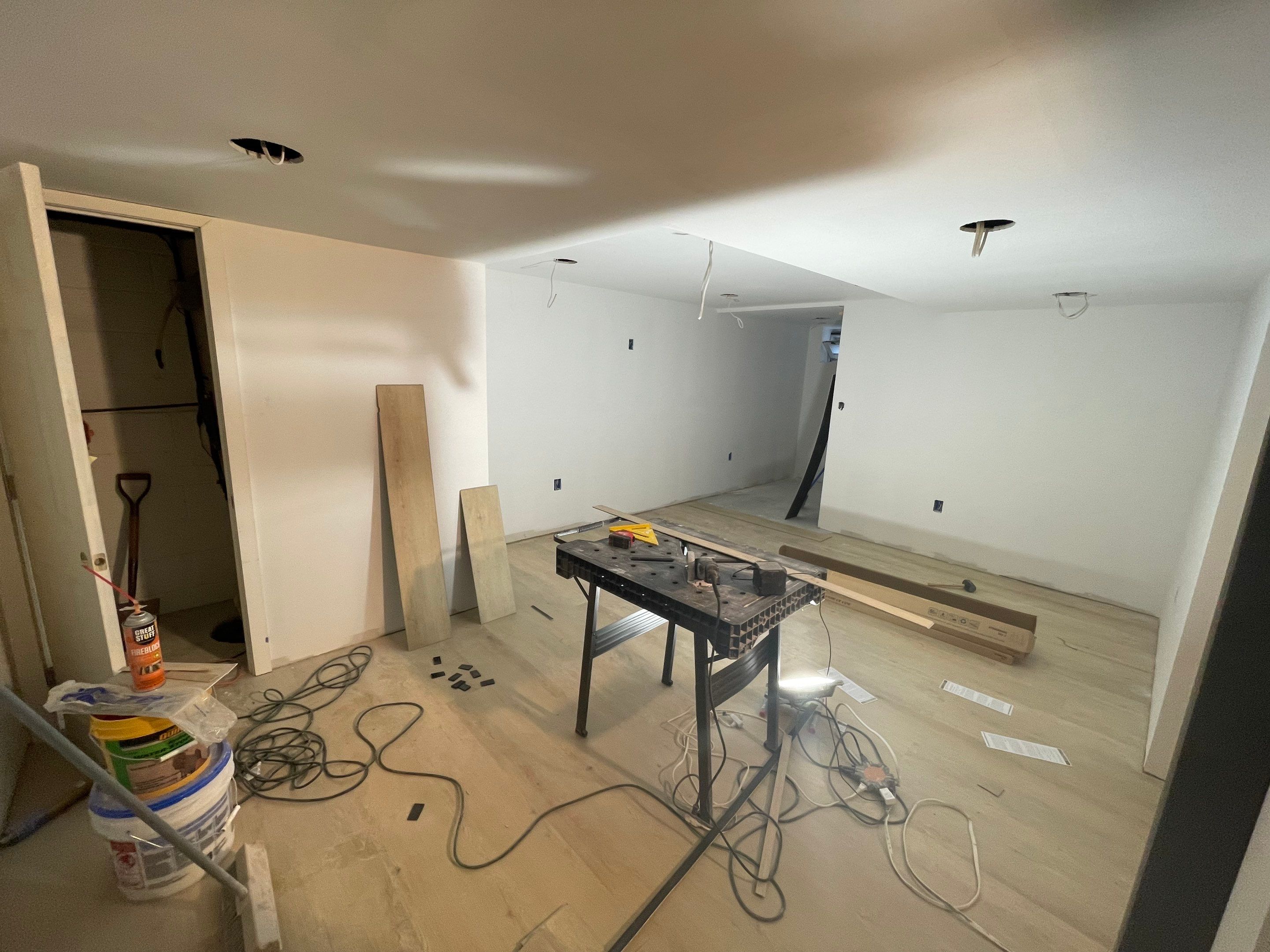 Basement Remodel using Wood by Home Concepts Construction