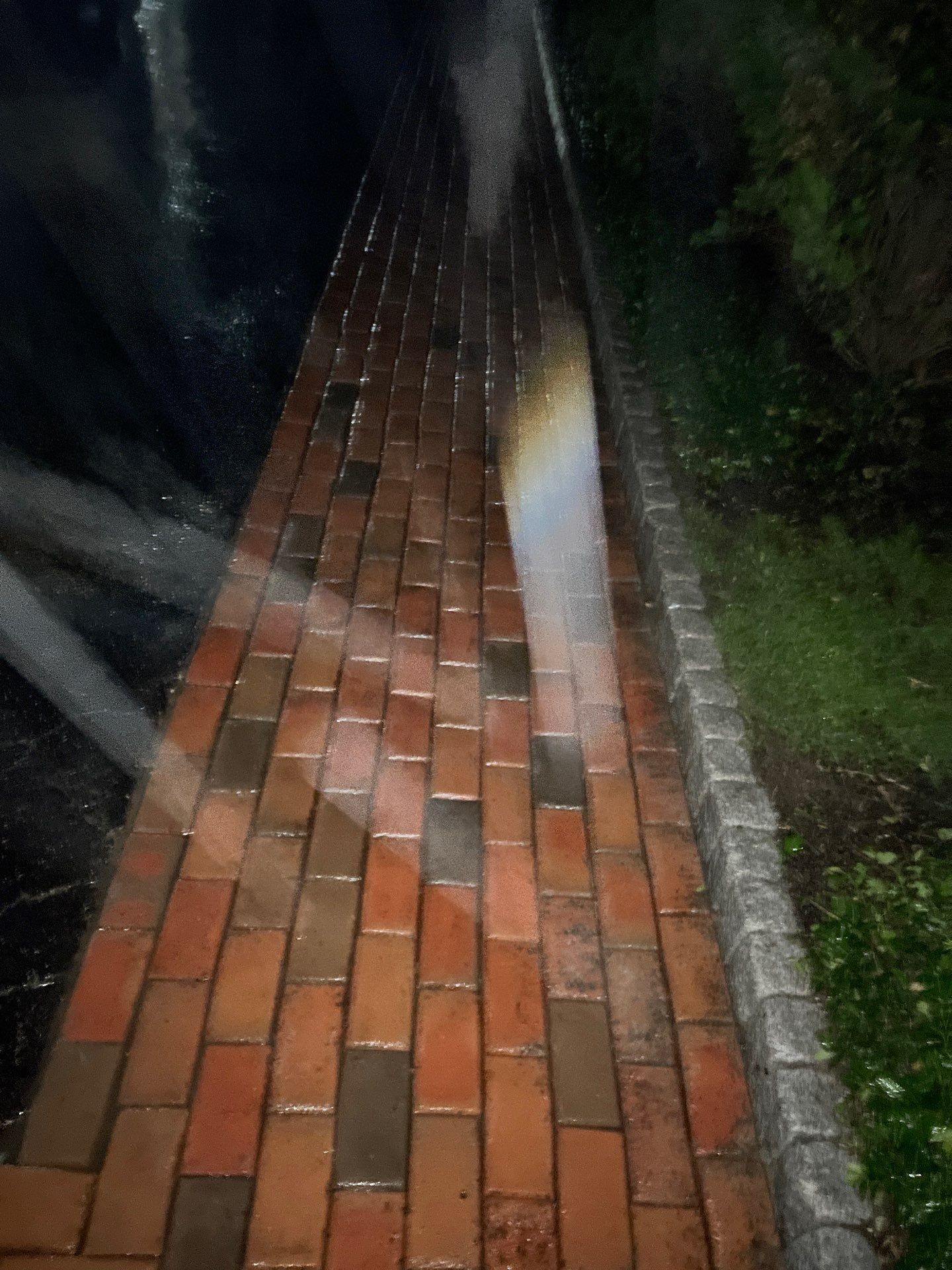 Brick paver clean, sand and seal.  using Algaecide, soft wash soap by Northern Power Washing LLC.