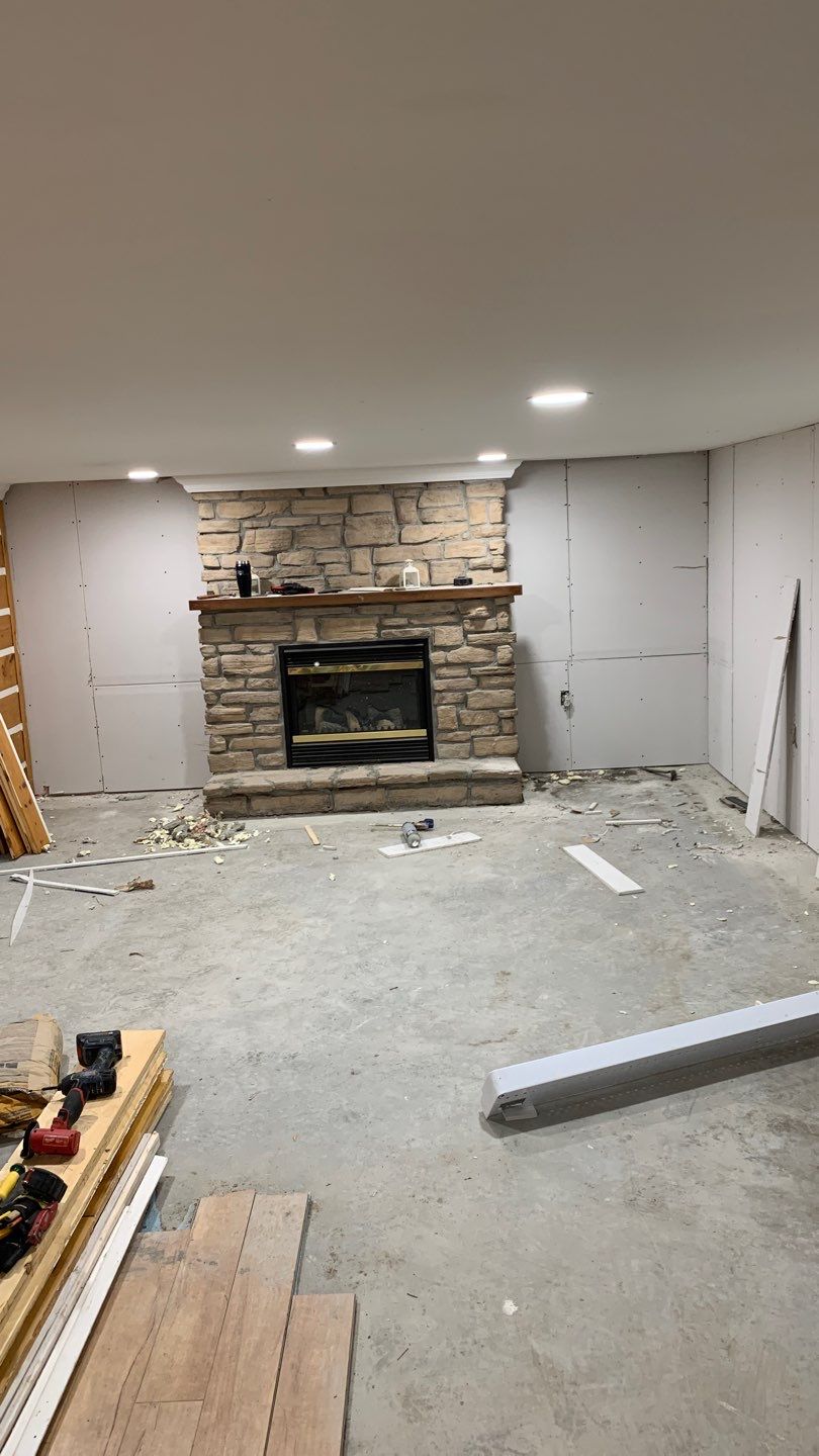 Basement finishing after flood by Eco-Nature Construction Inc.