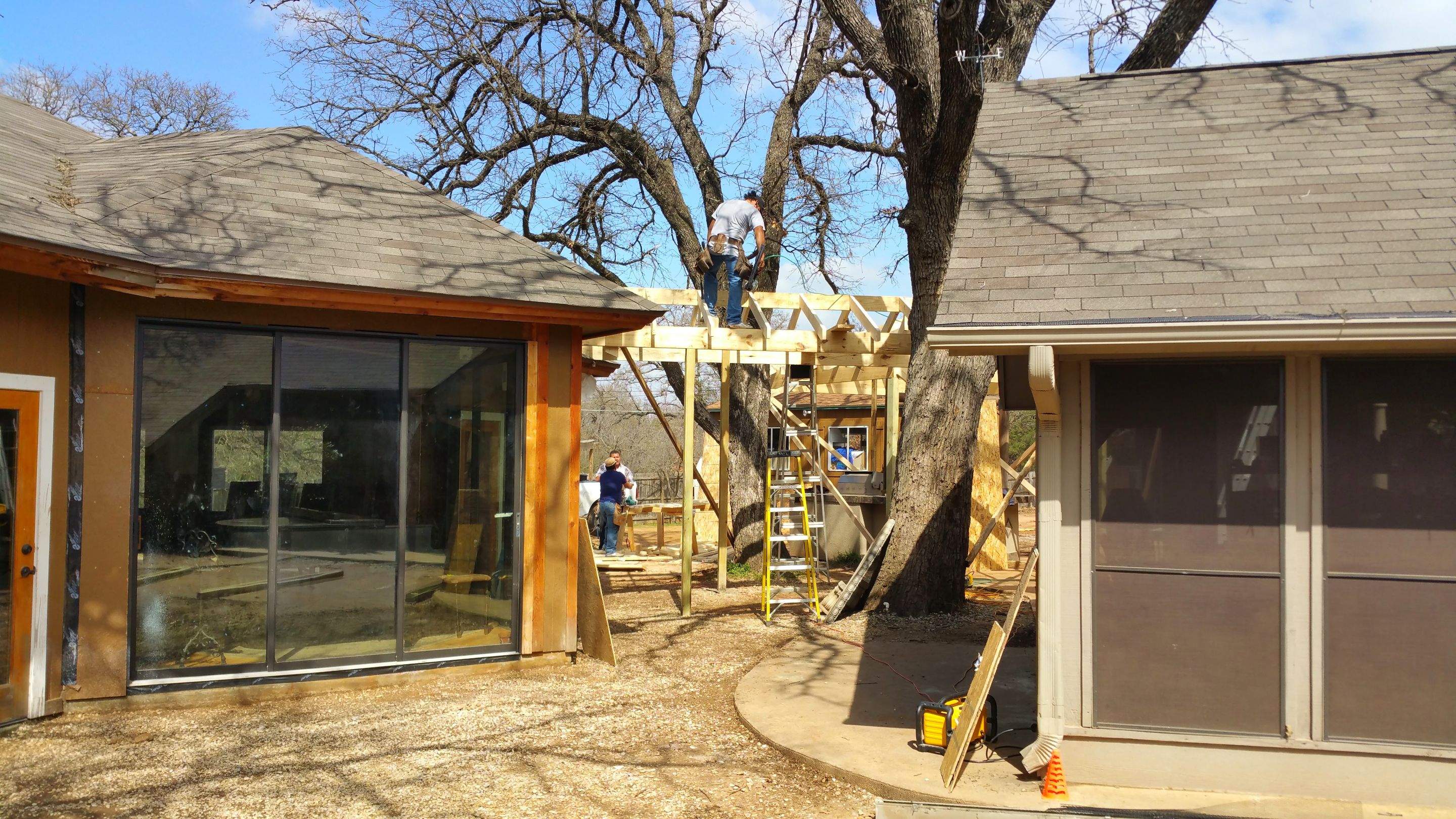 Covered Walkway Patio for a Private School by First United Roofing & Construction
