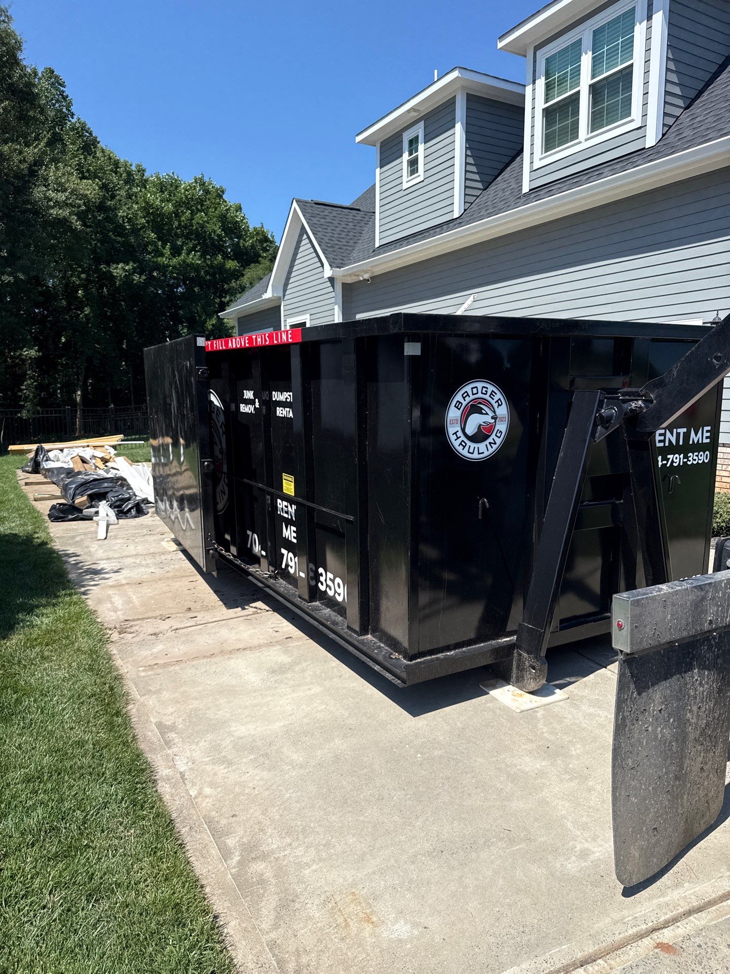 Job site clean up in Rock Hill by Badger Hauling