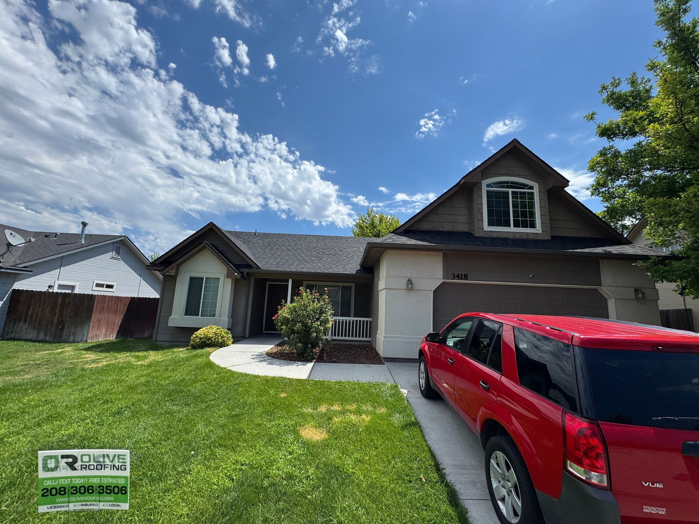 Residential Roof Replacement Featuring Charcoal Grey Architectural Shingles by Olive Roofing