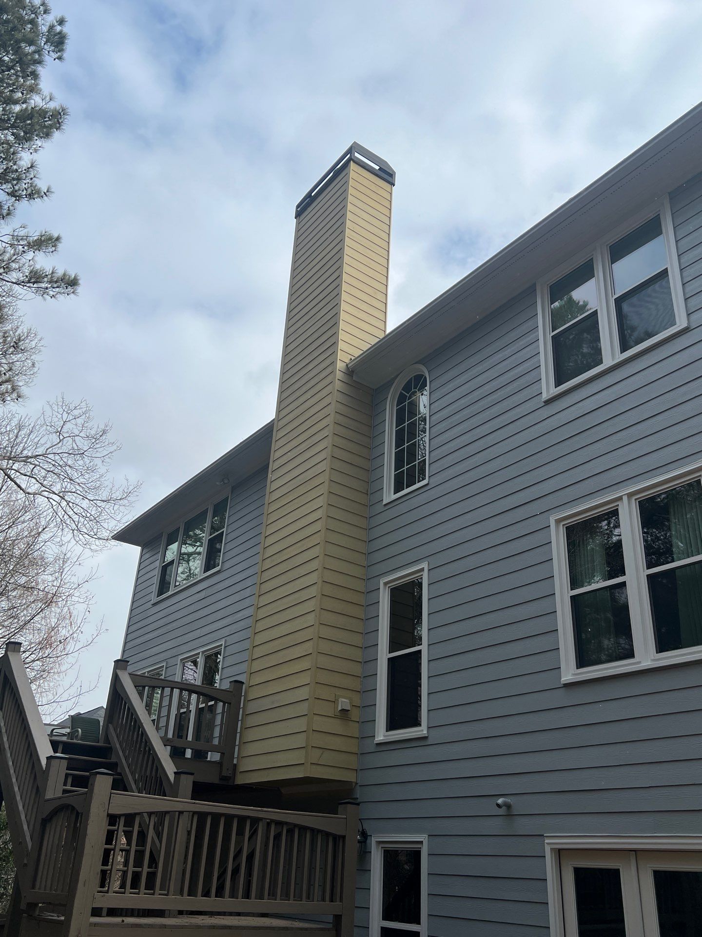 Chimney Siding Reconstruction and Full Exterior Painting in Marietta by Swift Home Renovations