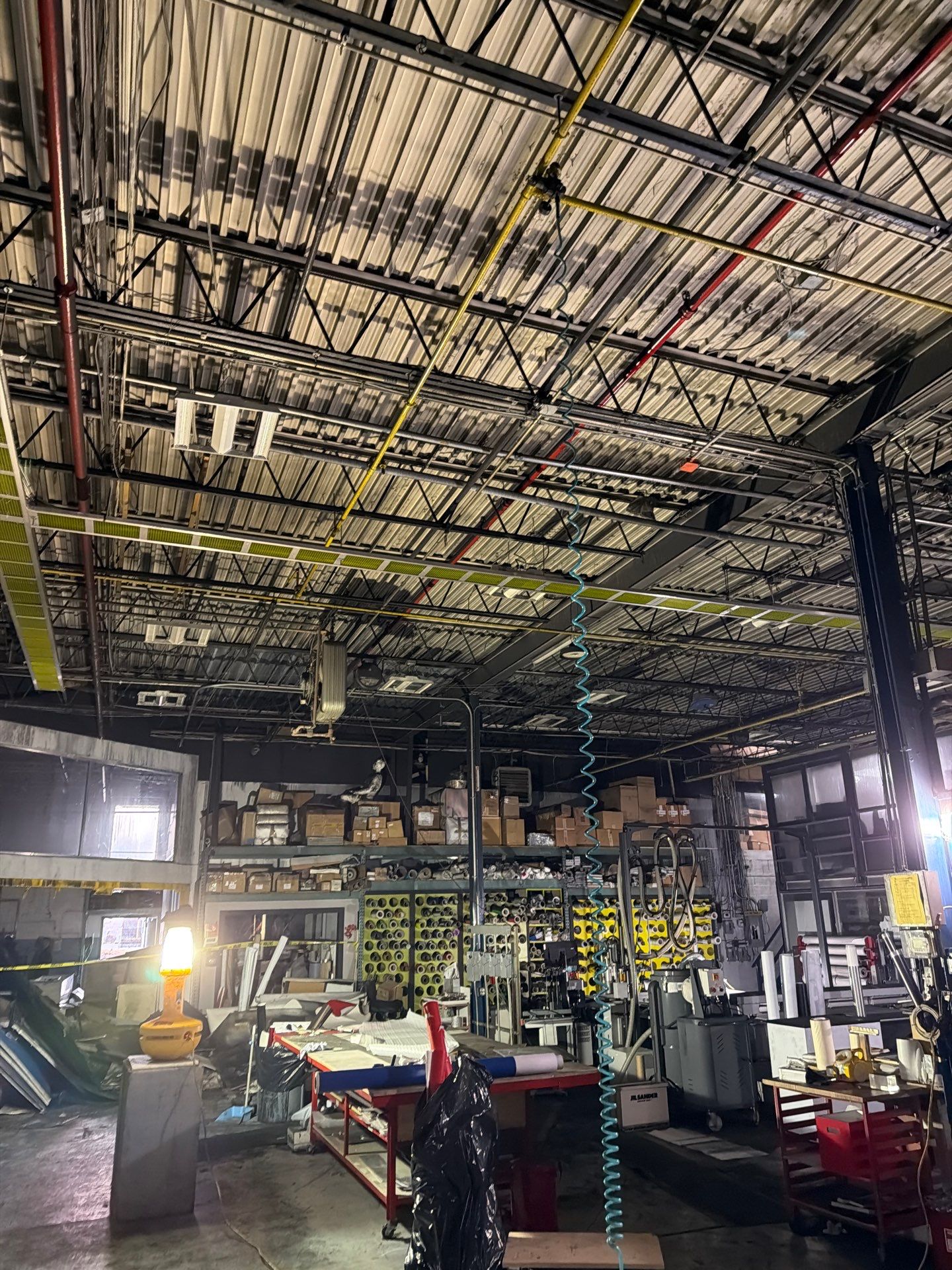 Industrial Warehouse Fire Damage Cleaning and Spray Sealing in Islandia by EMS Restoration Corp
