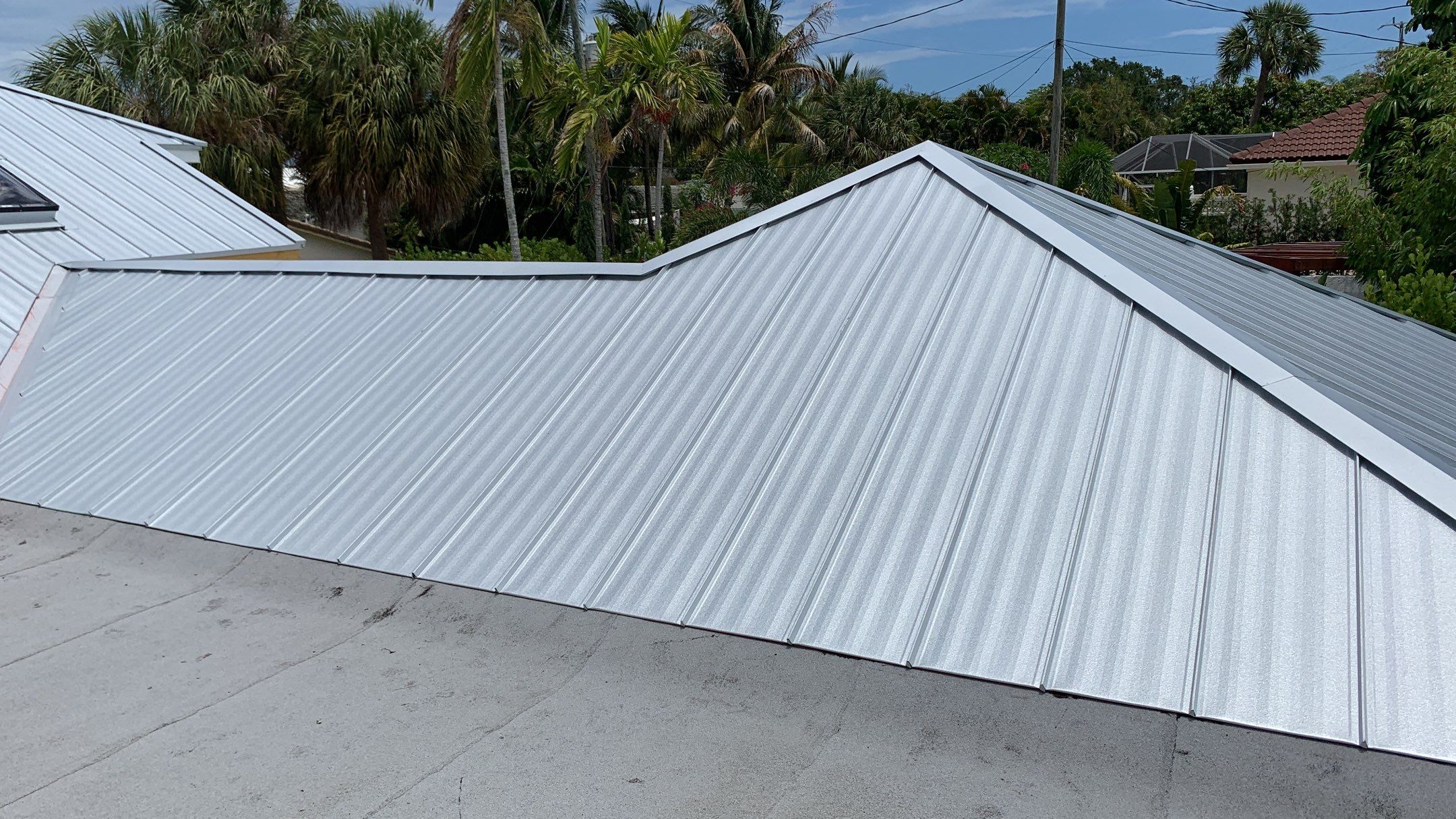 Residential Roofing Installation using 1" Nail strip metal roof by BLUES BROTHERS ROOFING