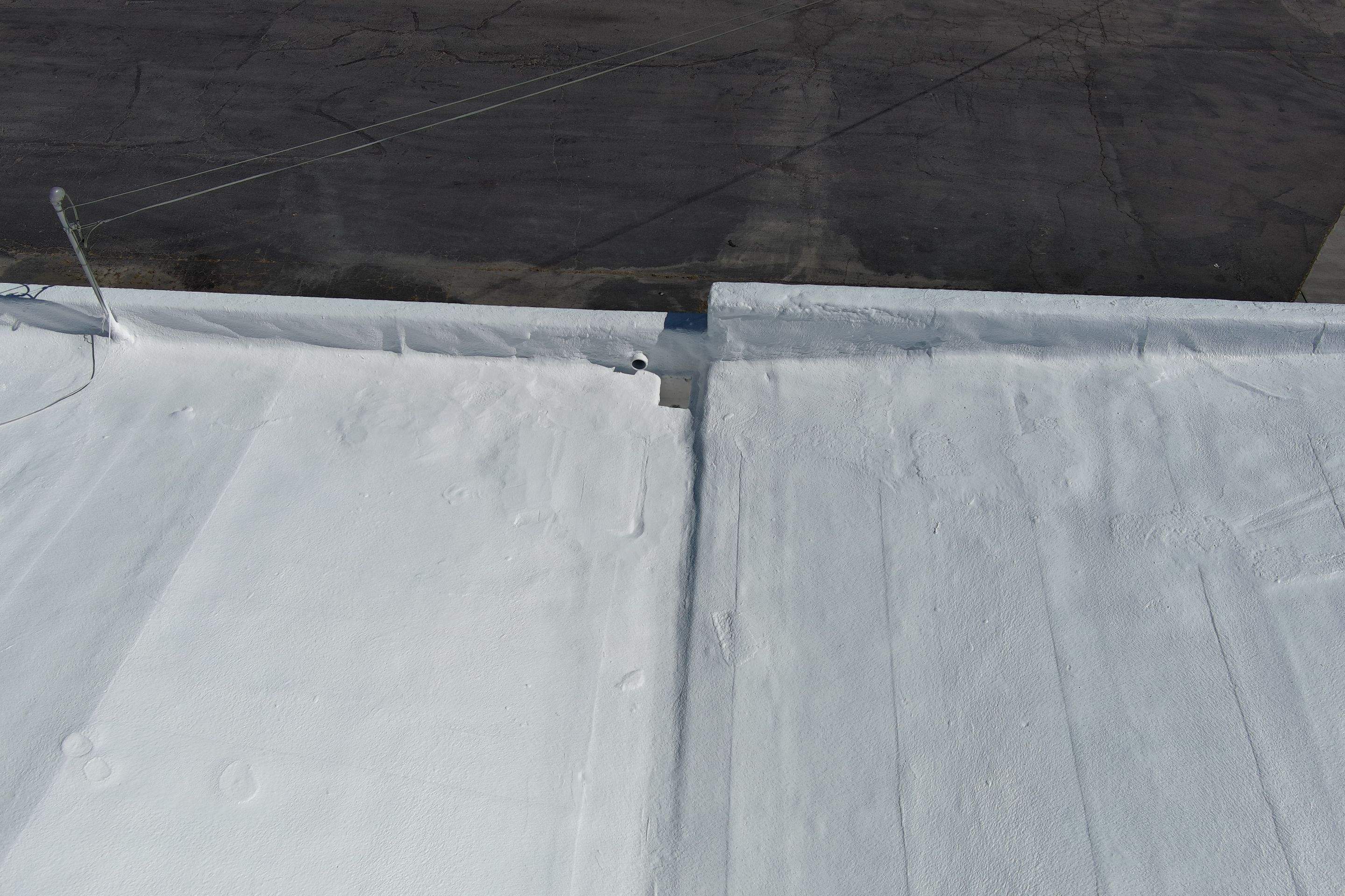 Foam Refurbish using Conklin Benchmark/PUMA XL coatings and spray foam by Straight Edge Roofing Inc