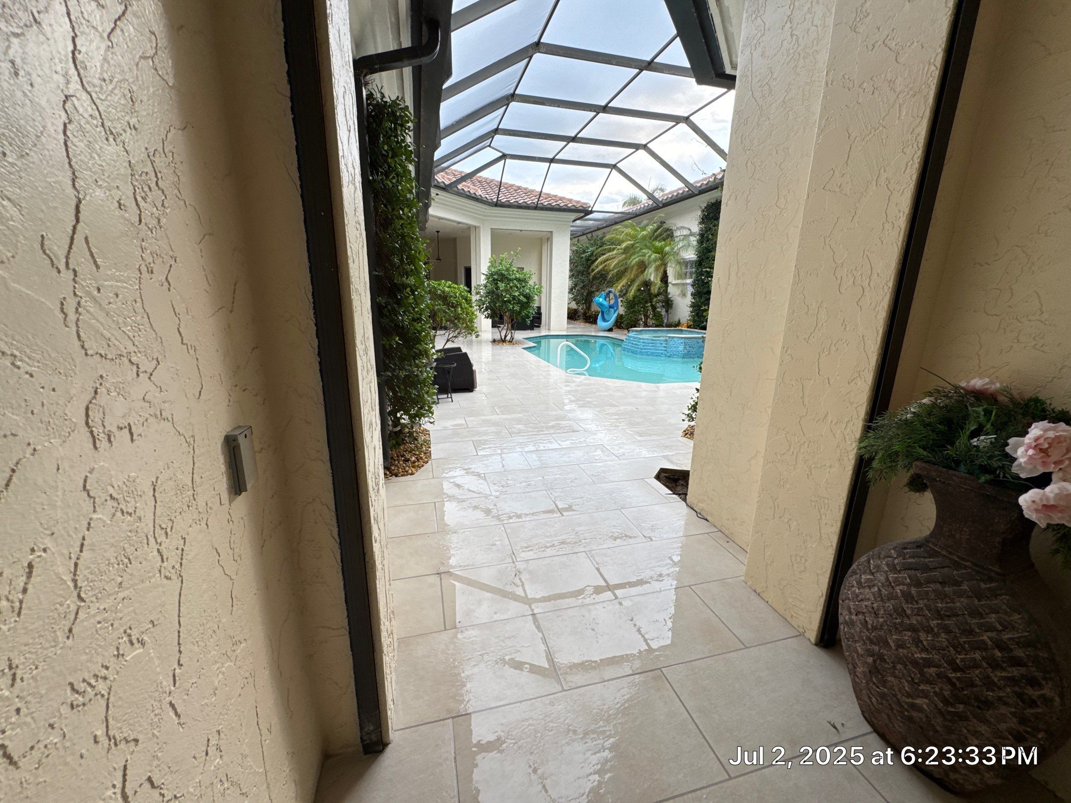 Pool Deck/Landscape/landscape lighting/pool coping/porcelain pavers/Pelican Marsh by Old Town Pavers Llc