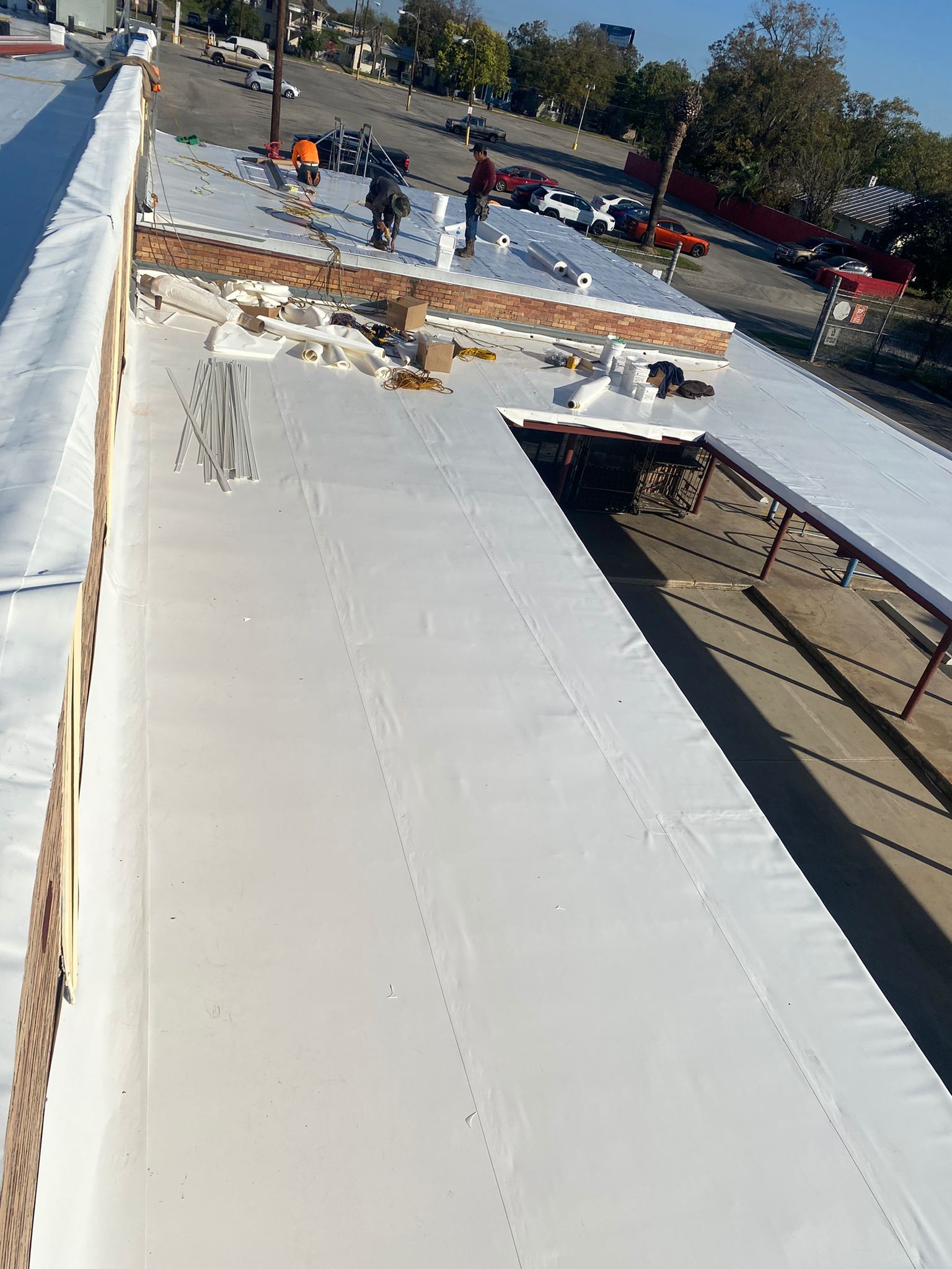 San Antonio Post Office Recover with a 20 year NDL warranty by Grell Roofing, LLC