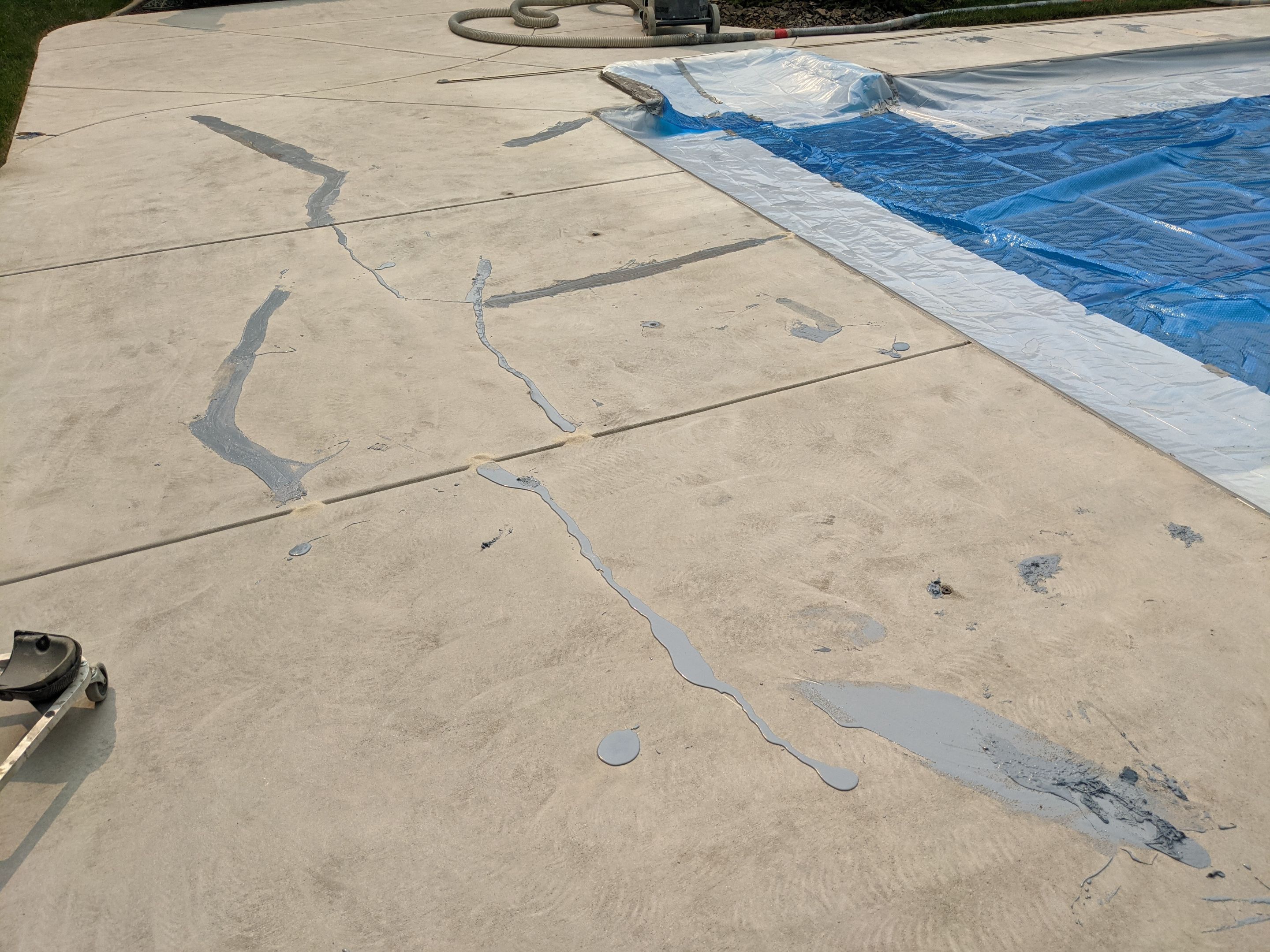 Pool Deck Transformation using Slate Stone by Croc Coatings, LLC